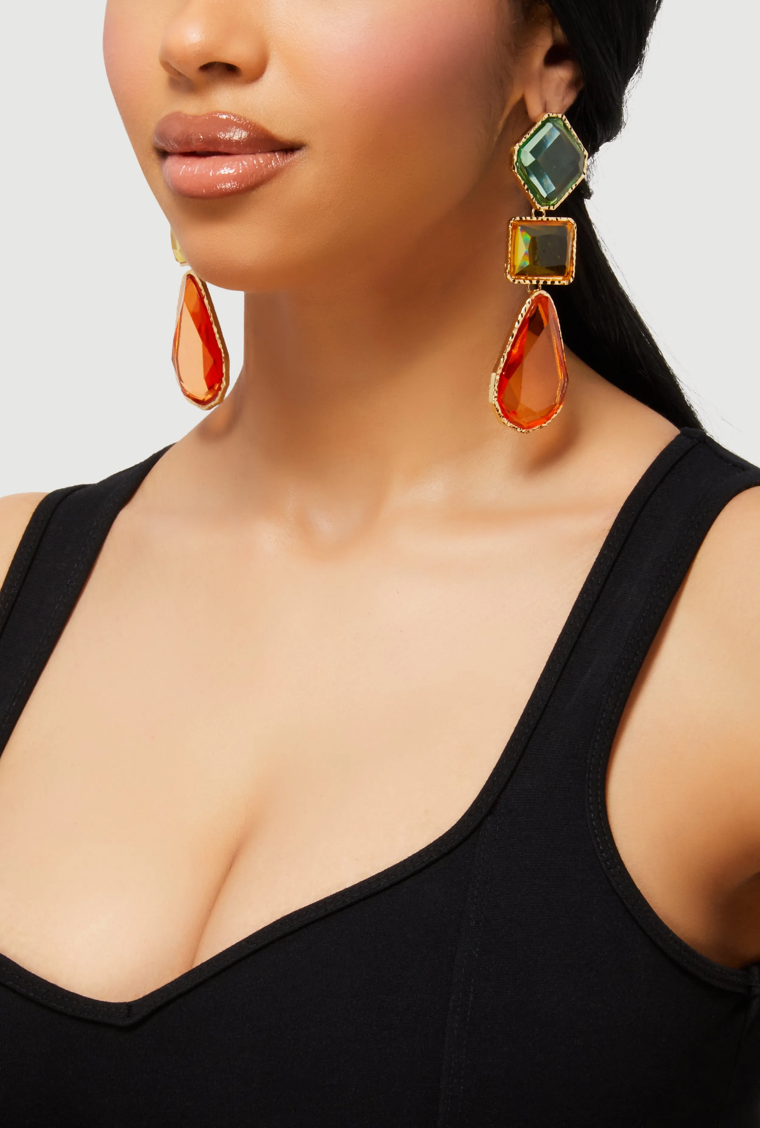 Multi Gemstone Drop Earrings sold by Rainbow product image thumbnail 2
