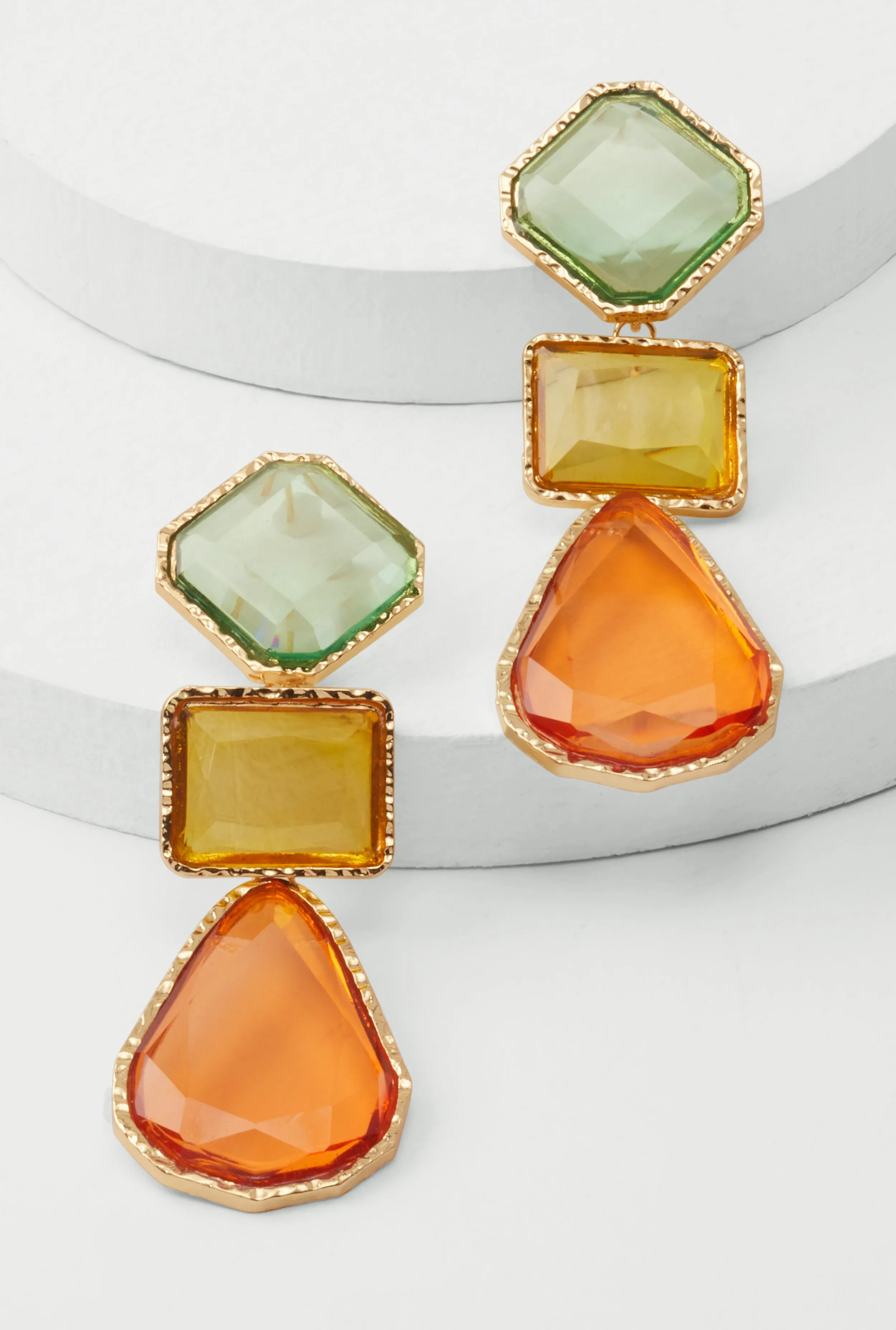 Multi Gemstone Drop Earrings sold by Rainbow