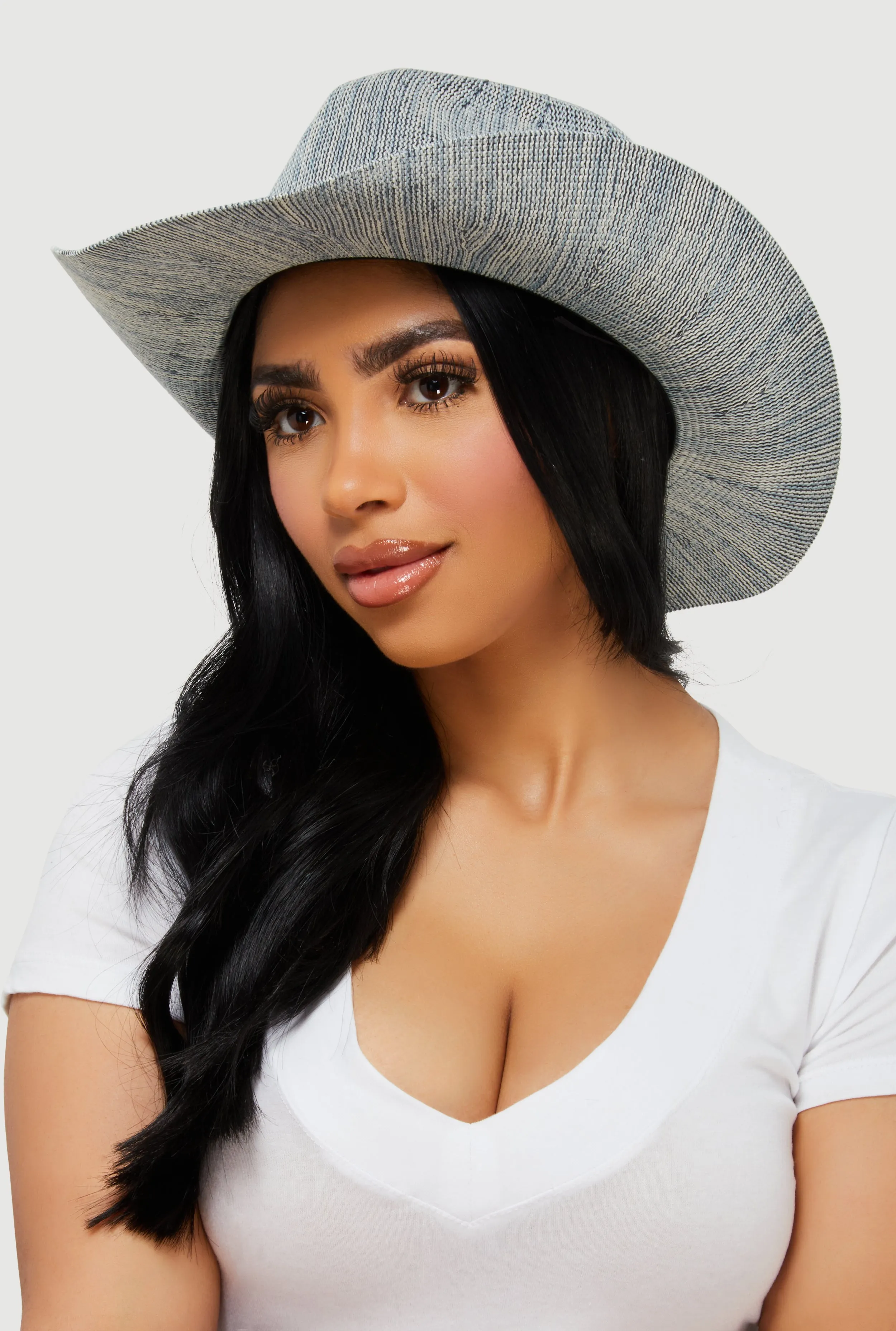 Faux Suede Trim Pinch Front Cowboy Hat sold by Rainbow product image thumbnail 2