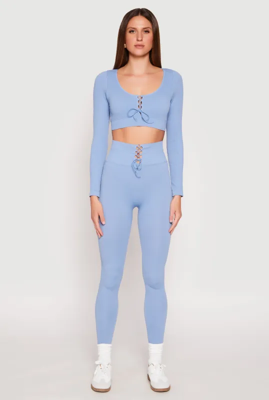 Seamless Lace Up Leggings sold by Rainbow