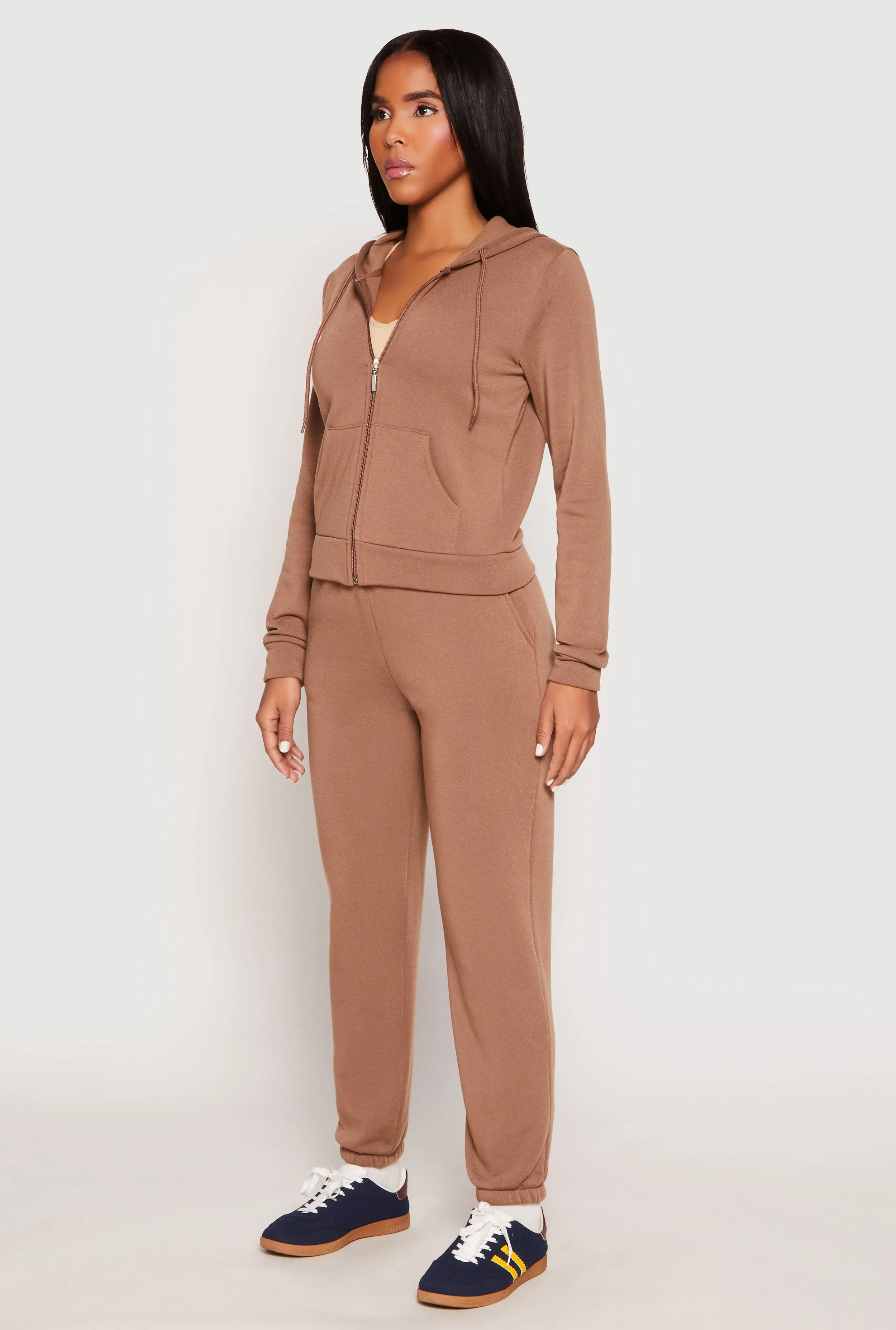 Fleece Zip Front Long Sleeve Hoodie sold by Rainbow product image thumbnail 3