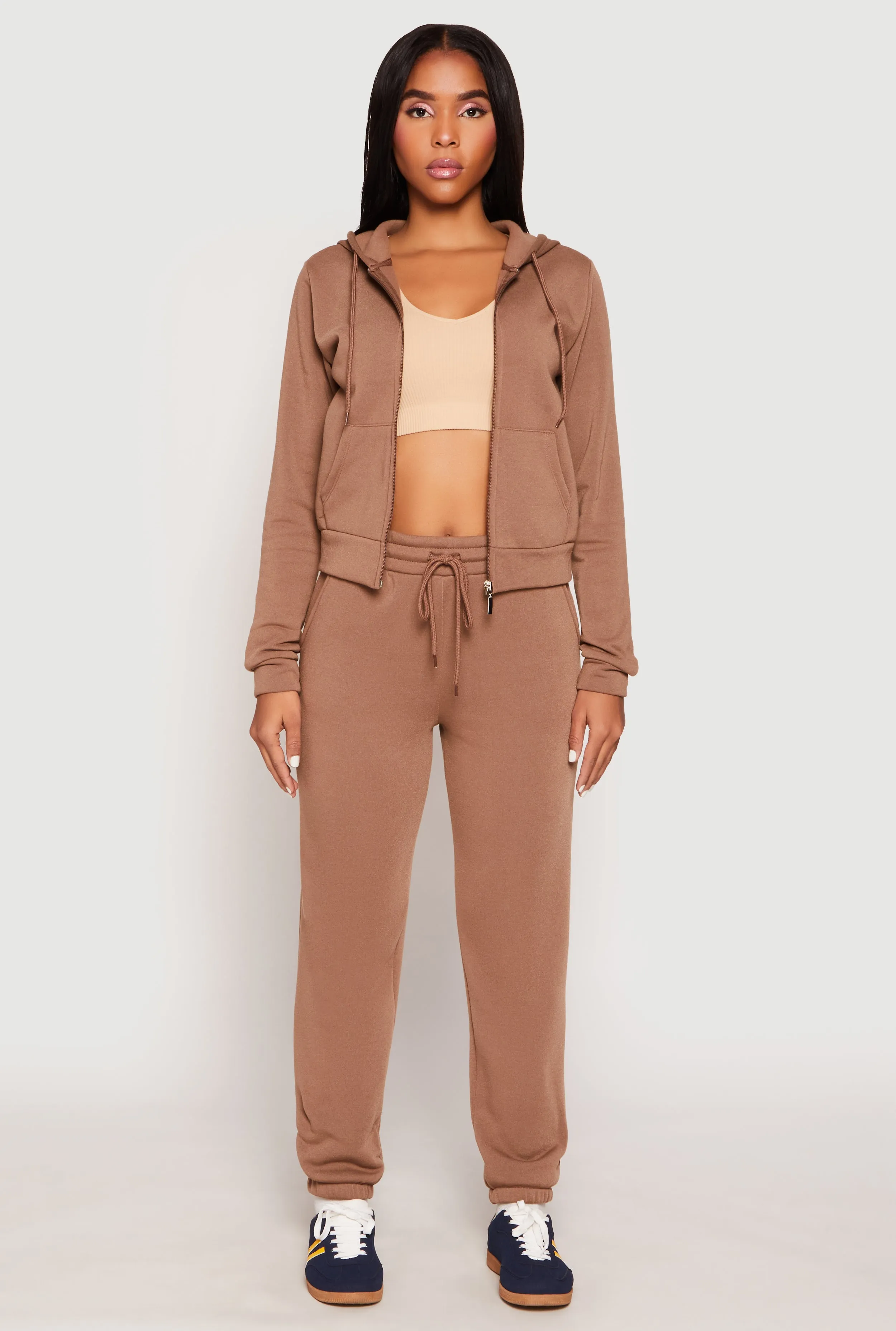 Fleece Zip Front Long Sleeve Hoodie sold by Rainbow product image thumbnail 2