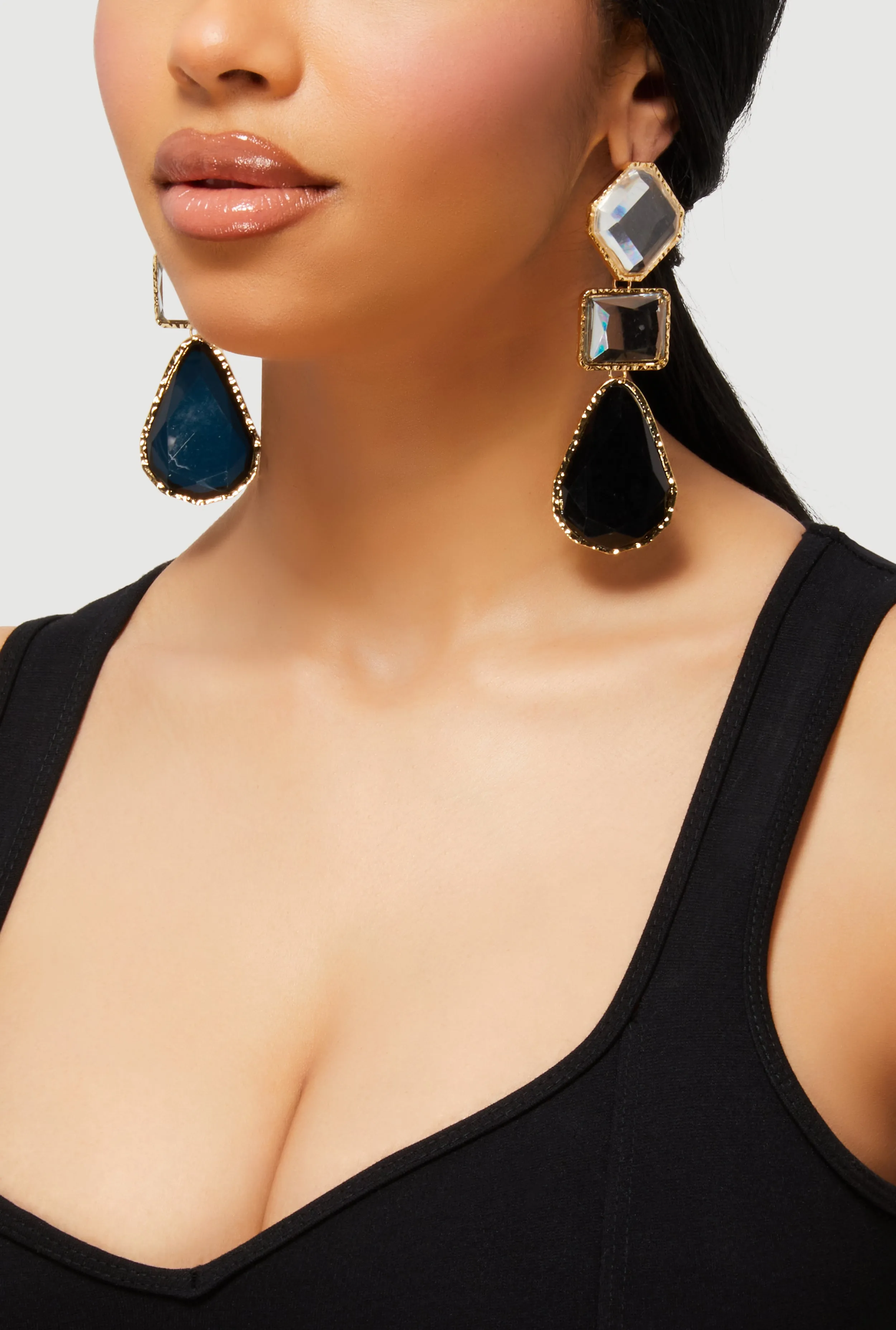 Multi Gemstone Drop Earrings sold by Rainbow product image thumbnail 2