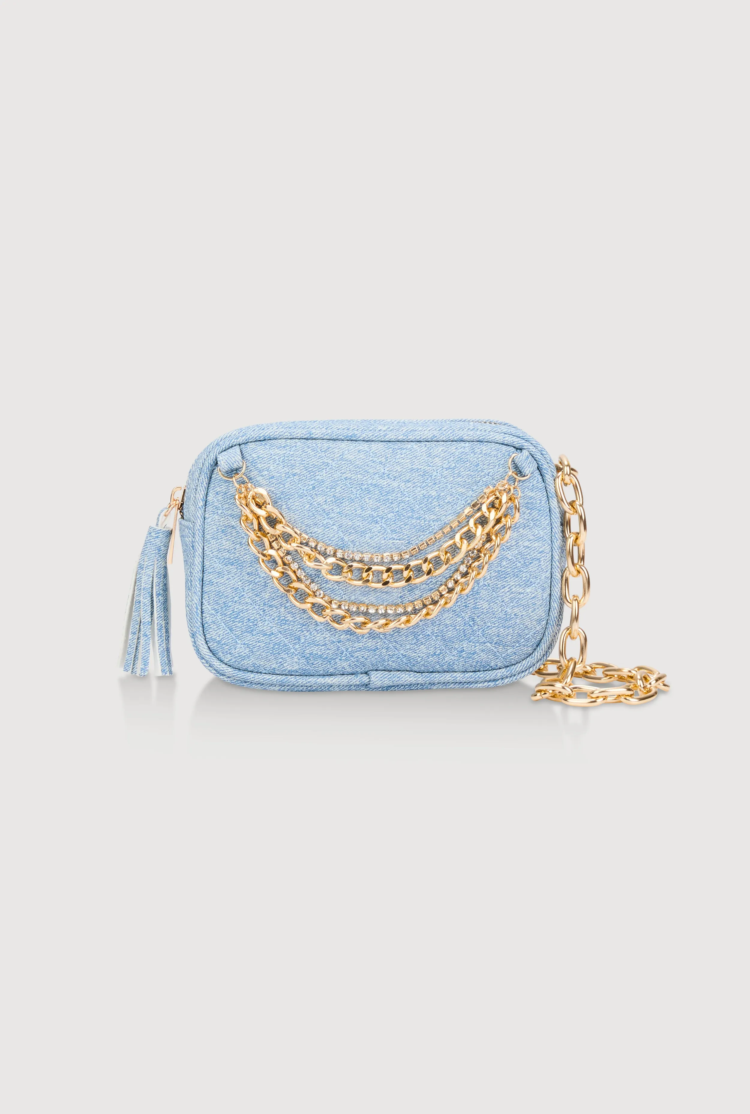 Faux Leather Quilted Layered Chain Belt Bag sold by Rainbow