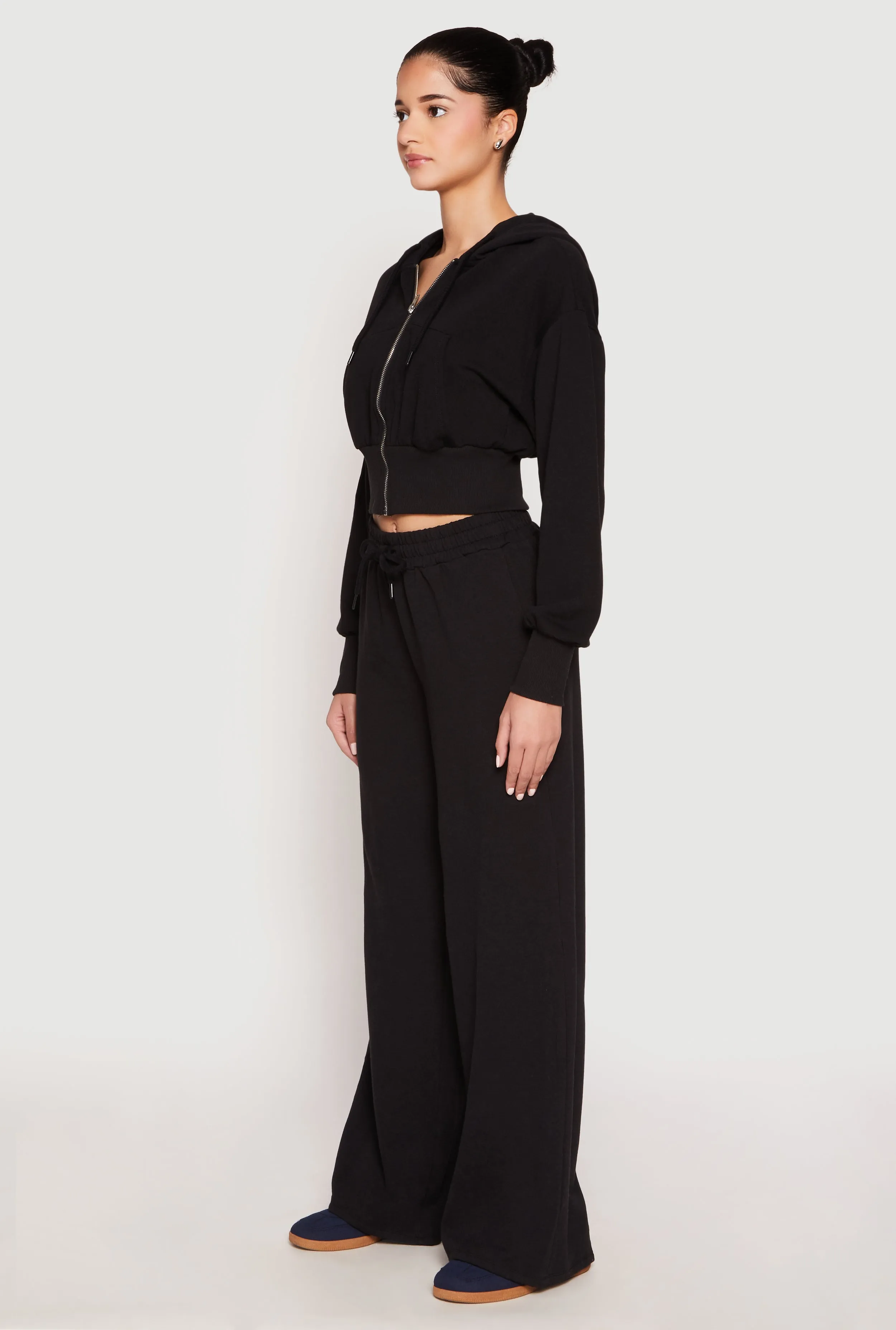 Iris Fleece Zip Front Cropped Hoodie sold by Rainbow product image thumbnail 3