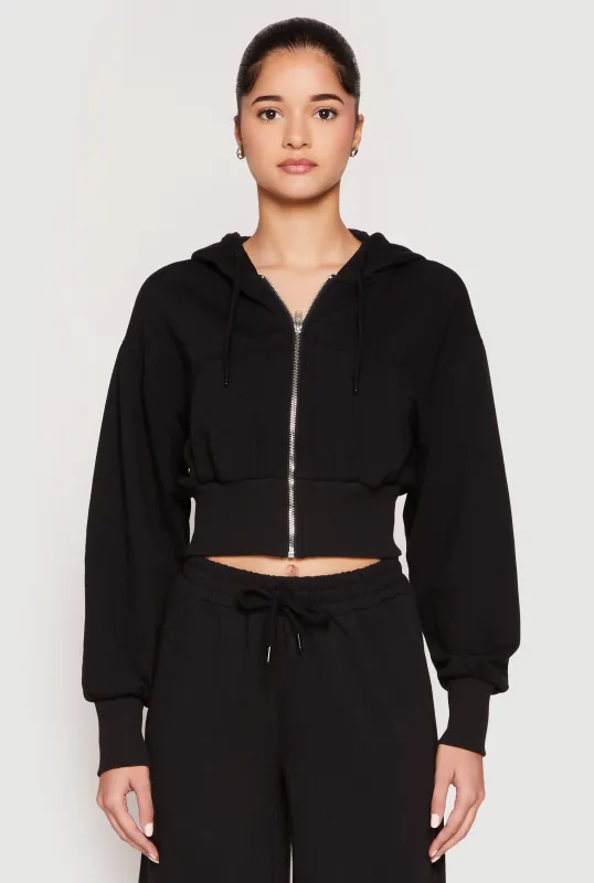 Iris Fleece Zip Front Cropped Hoodie sold by Rainbow