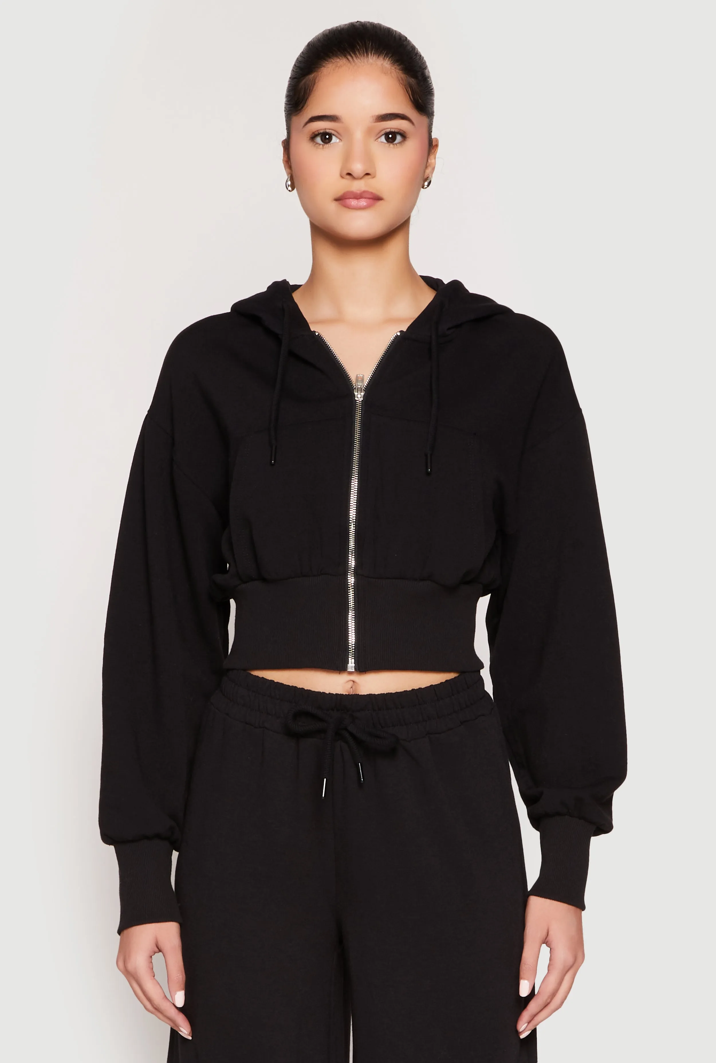 Iris Fleece Zip Front Cropped Hoodie sold by Rainbow