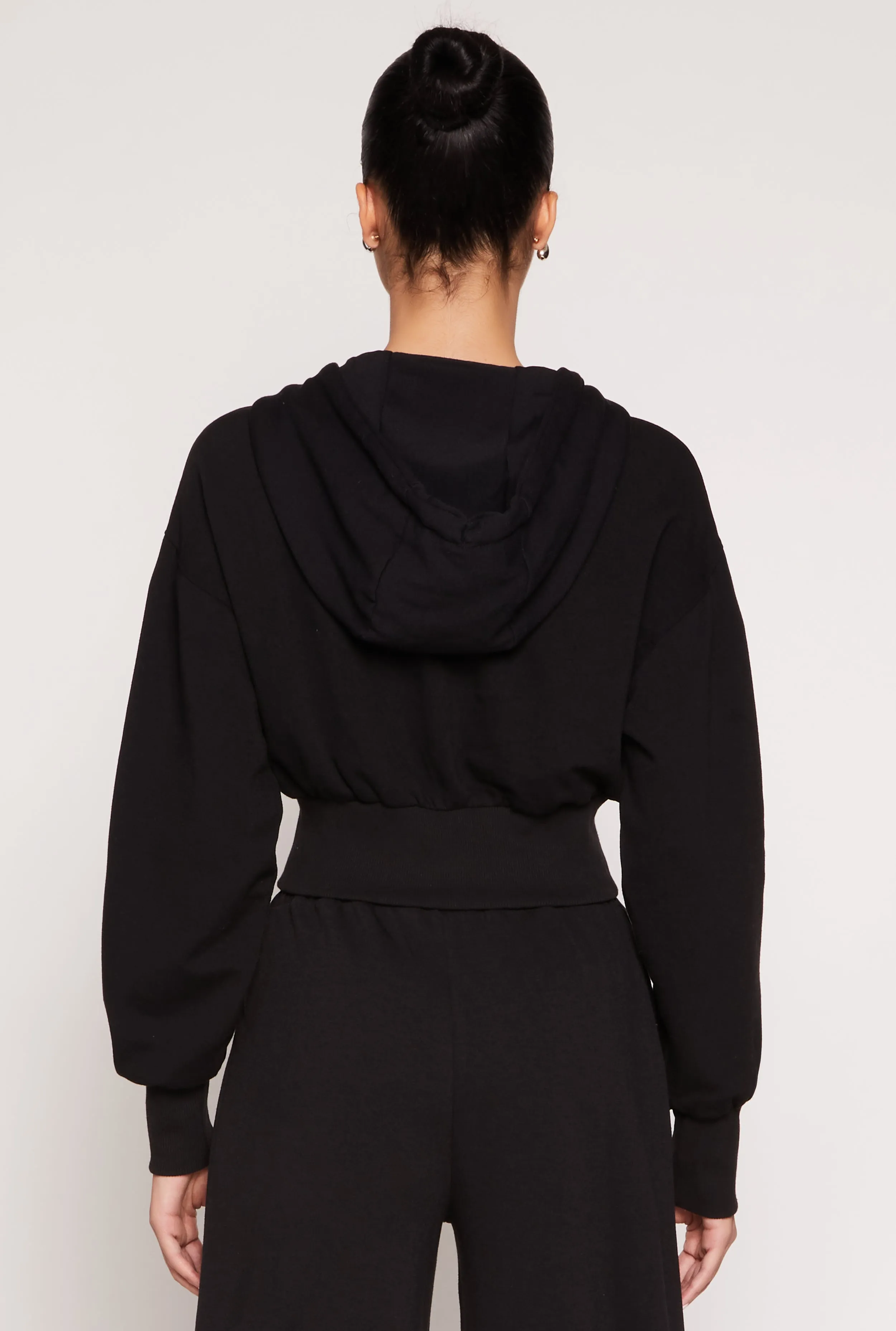 Iris Fleece Zip Front Cropped Hoodie sold by Rainbow product image thumbnail 5