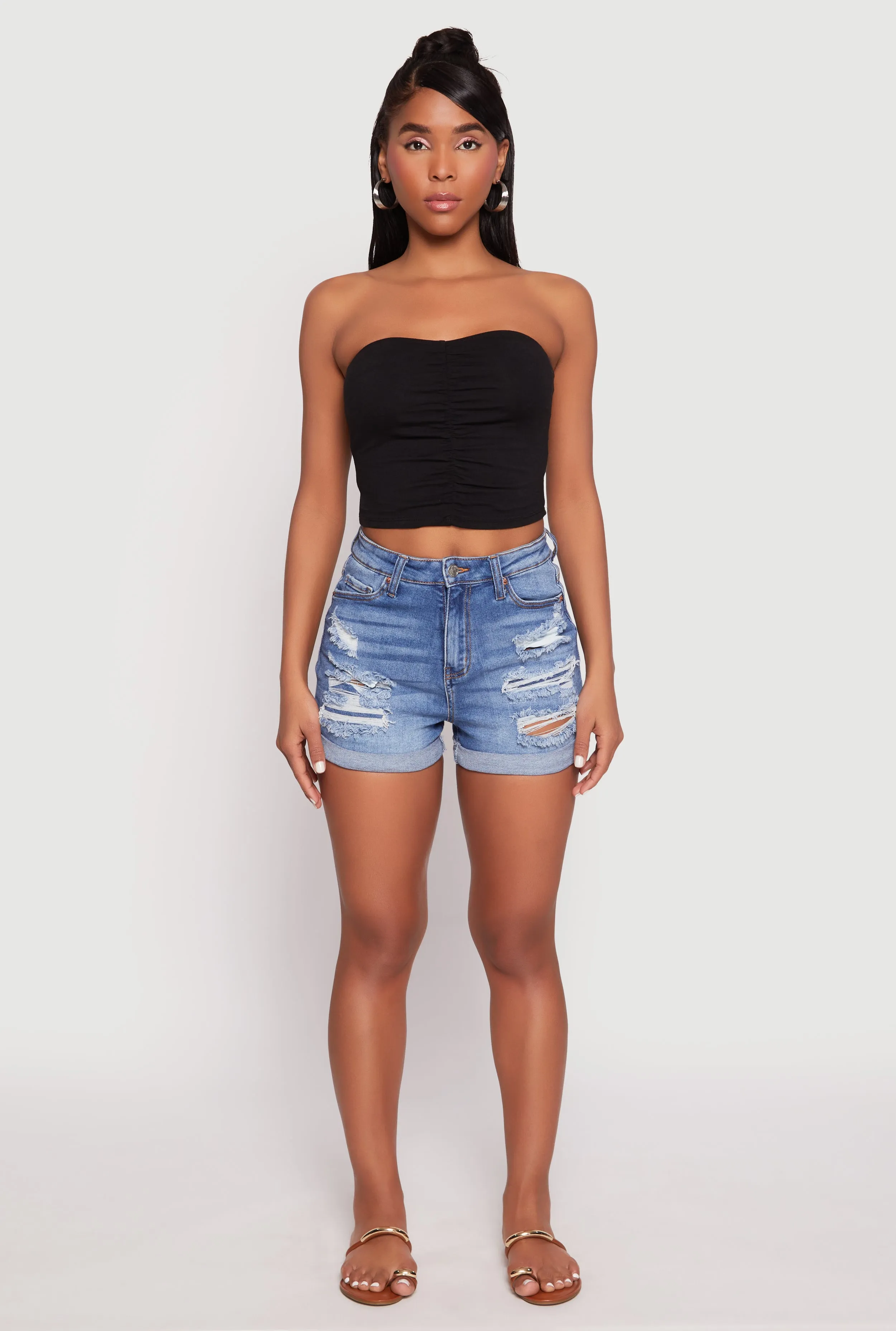 Ruched Front Tube Top sold by Rainbow