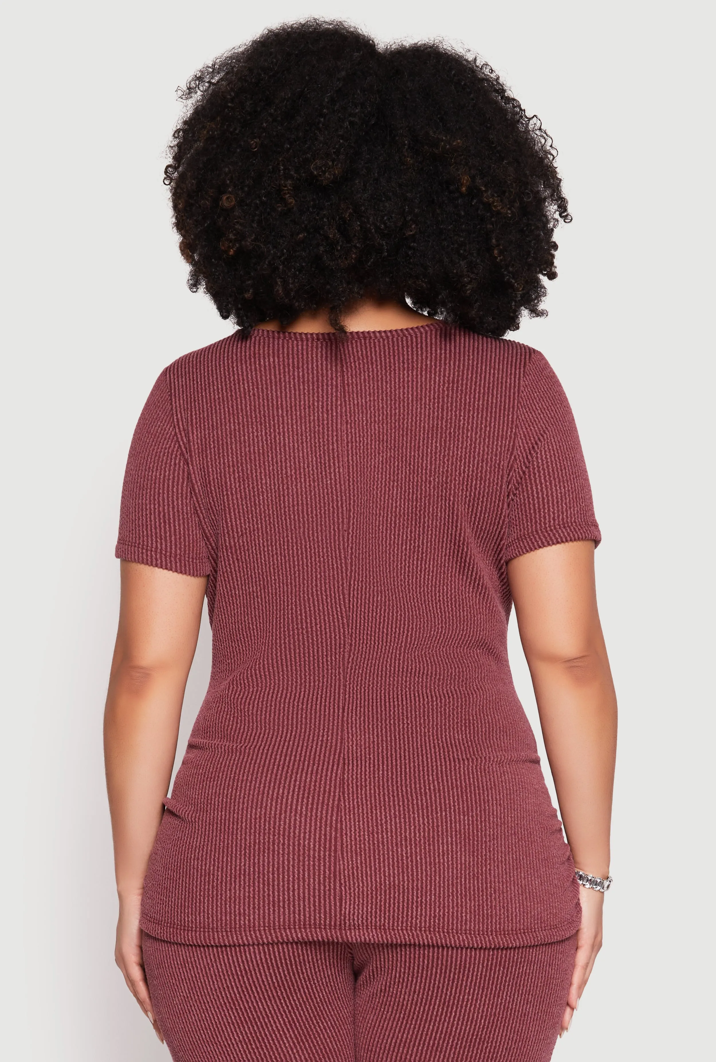 Plus Size Ribbed Knit Rhinestone Blessed Top sold by Rainbow product image thumbnail 5