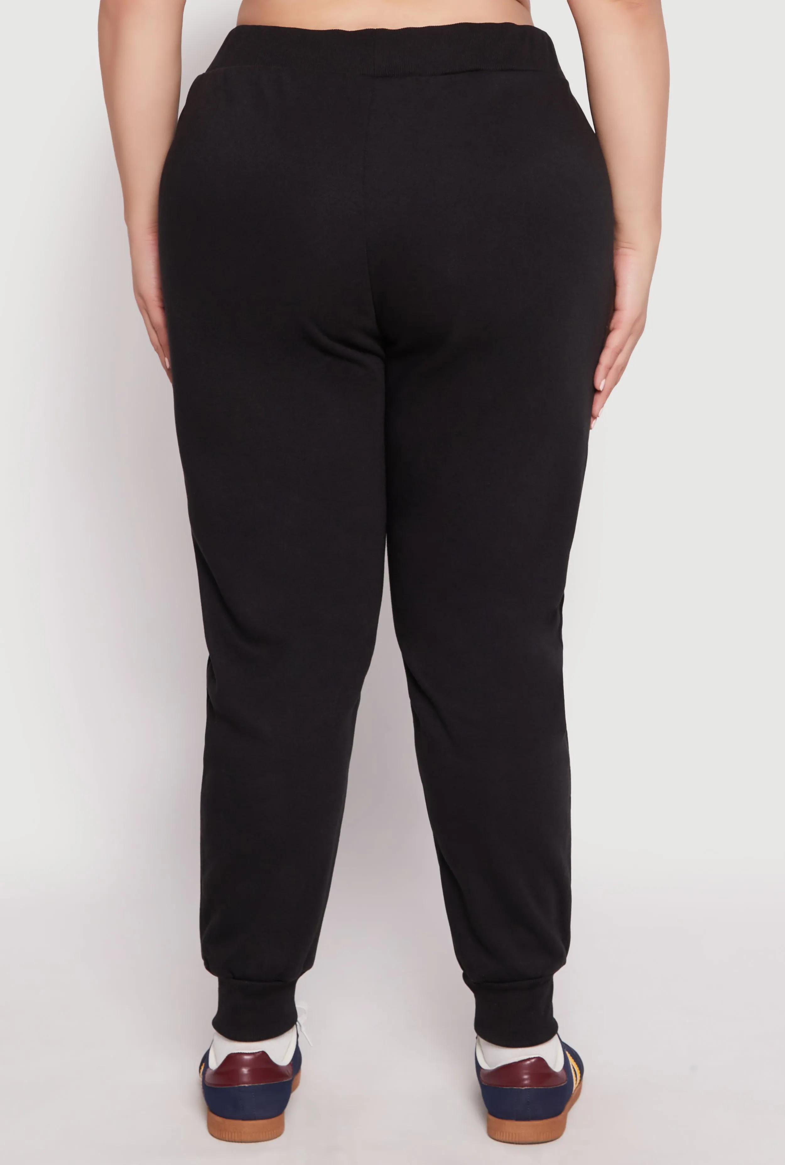 Plus Size Fleece High Waisted Drawstring Joggers sold by Rainbow product image thumbnail 3