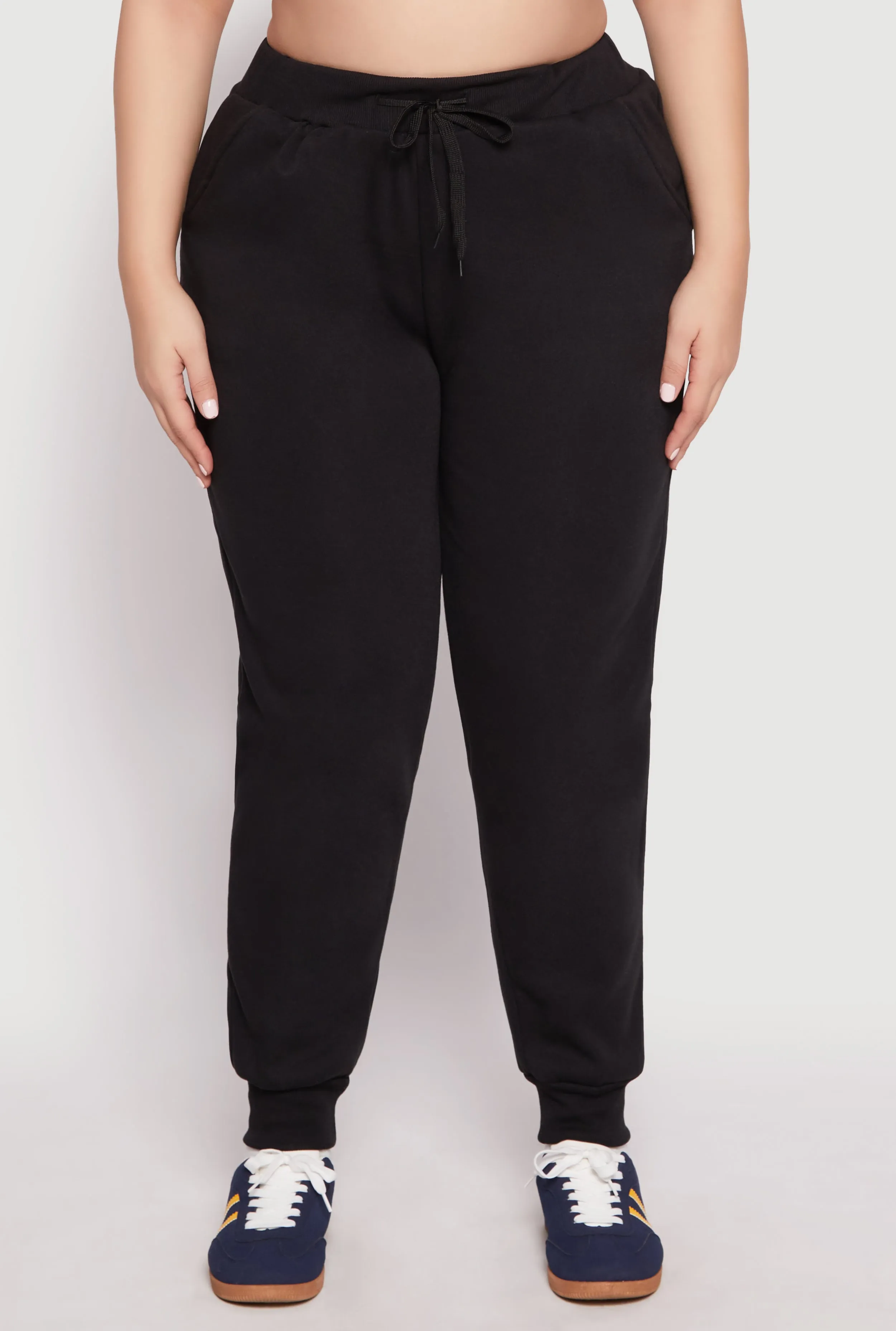 Plus Size Fleece High Waisted Drawstring Joggers sold by Rainbow product image thumbnail 2