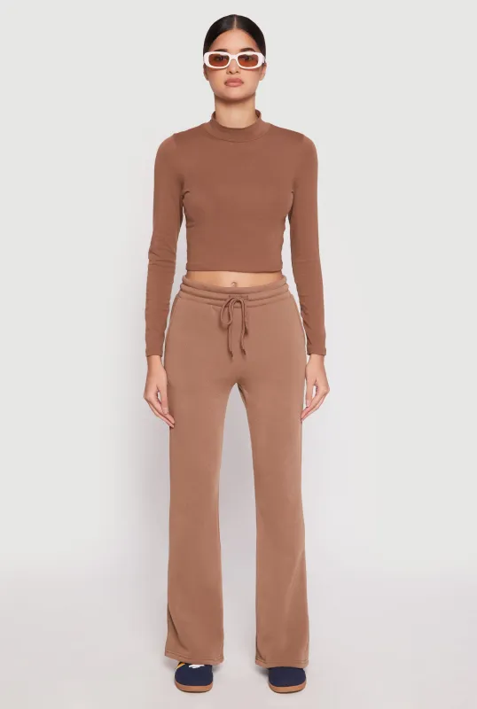 Fleece Lined Boot Cut Sweatpants sold by Rainbow