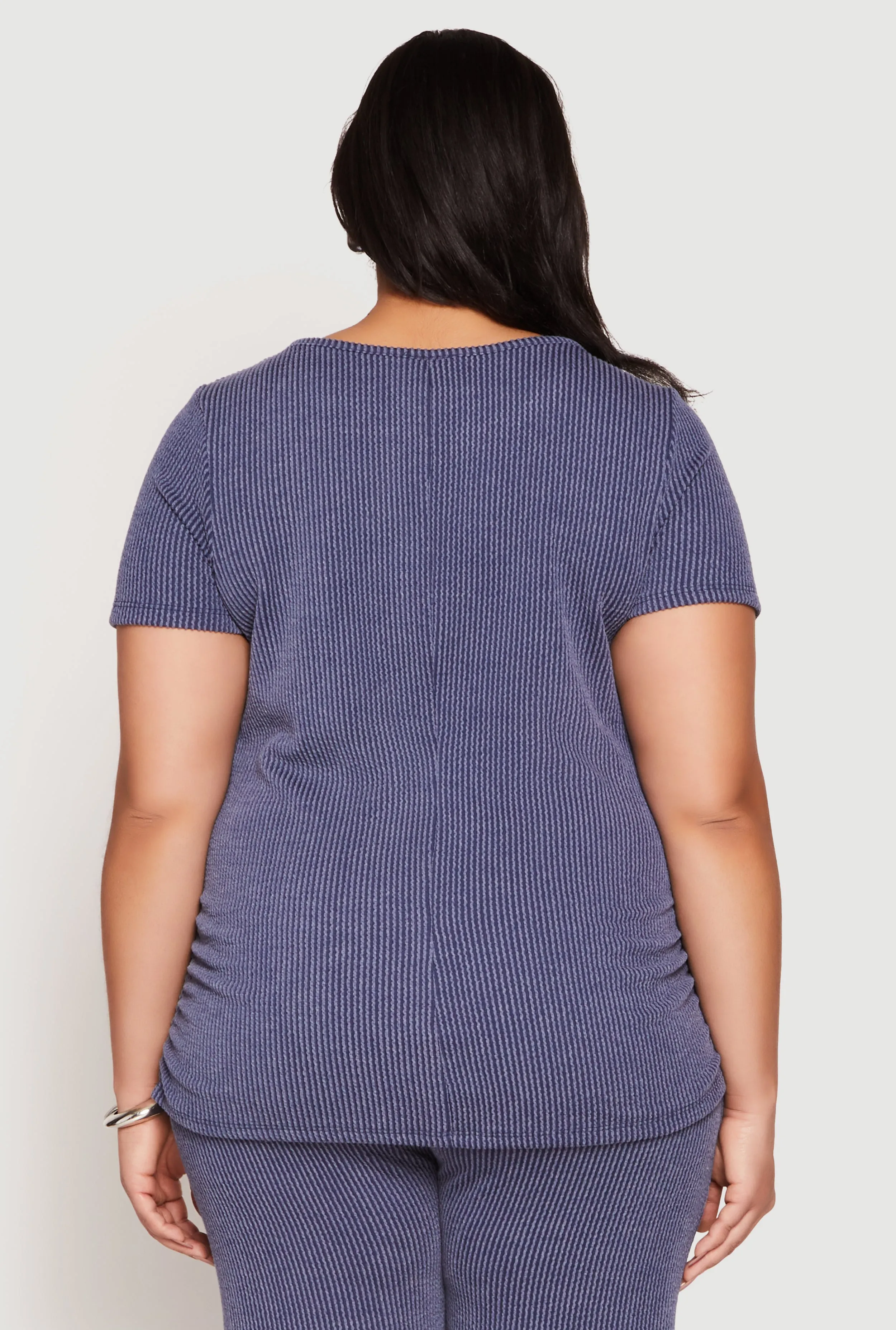 Plus Size Ribbed Knit Rhinestone Blessed Top sold by Rainbow product image thumbnail 5