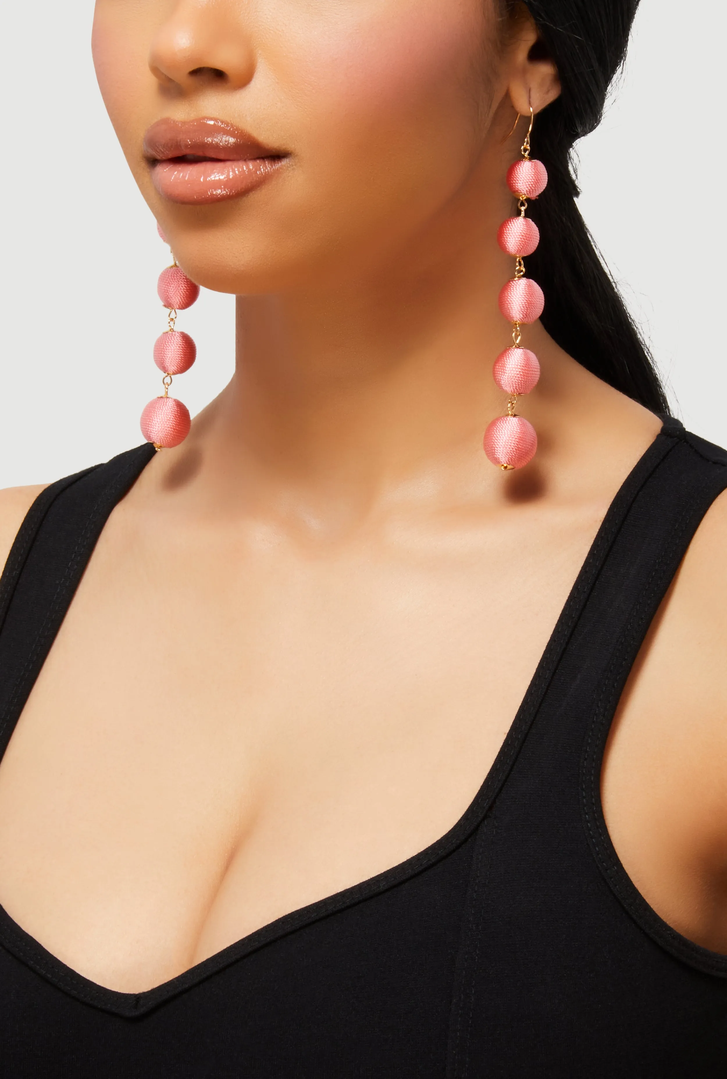 Thread Wrapped Ball Drop Earrings sold by Rainbow product image thumbnail 2