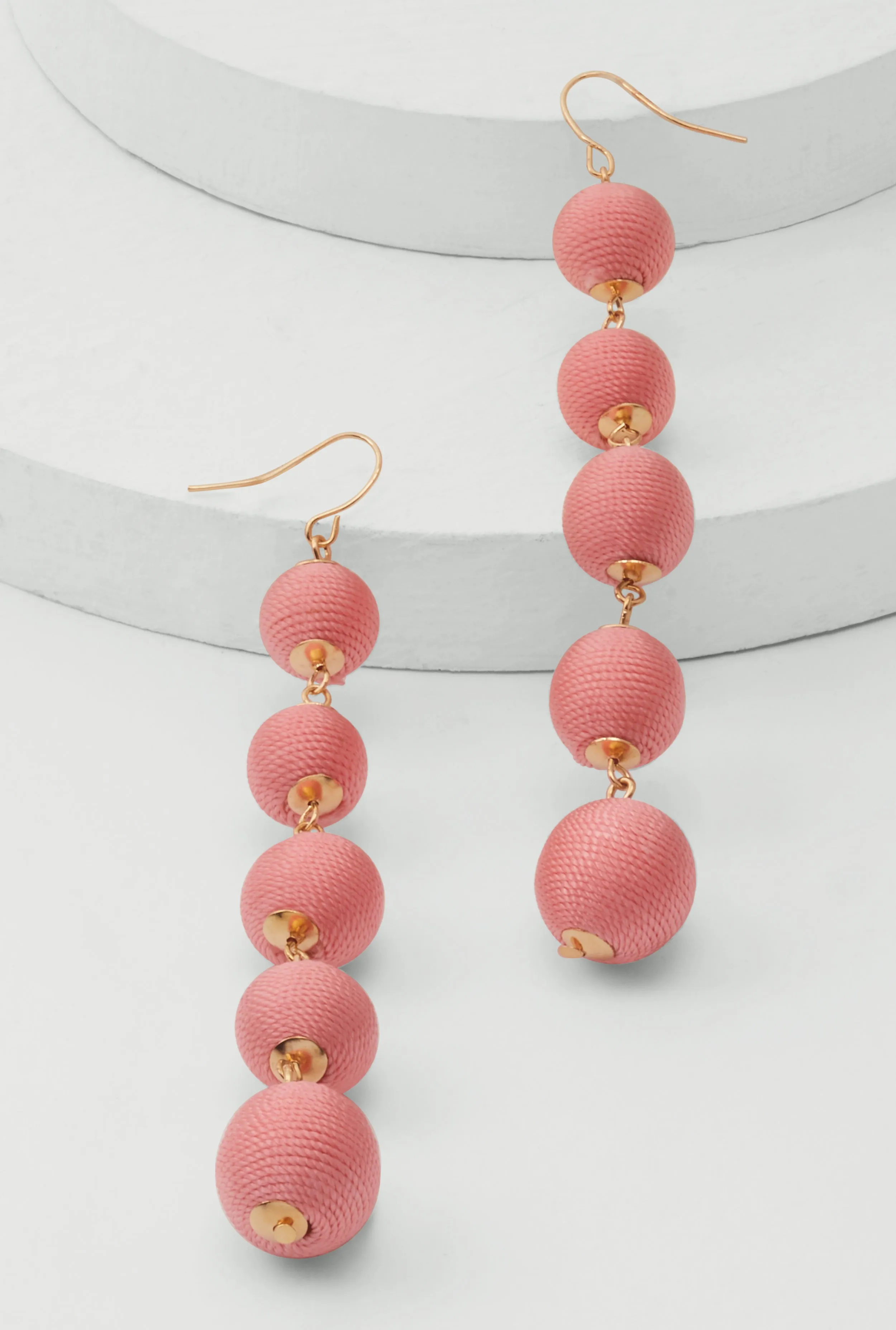 Thread Wrapped Ball Drop Earrings sold by Rainbow