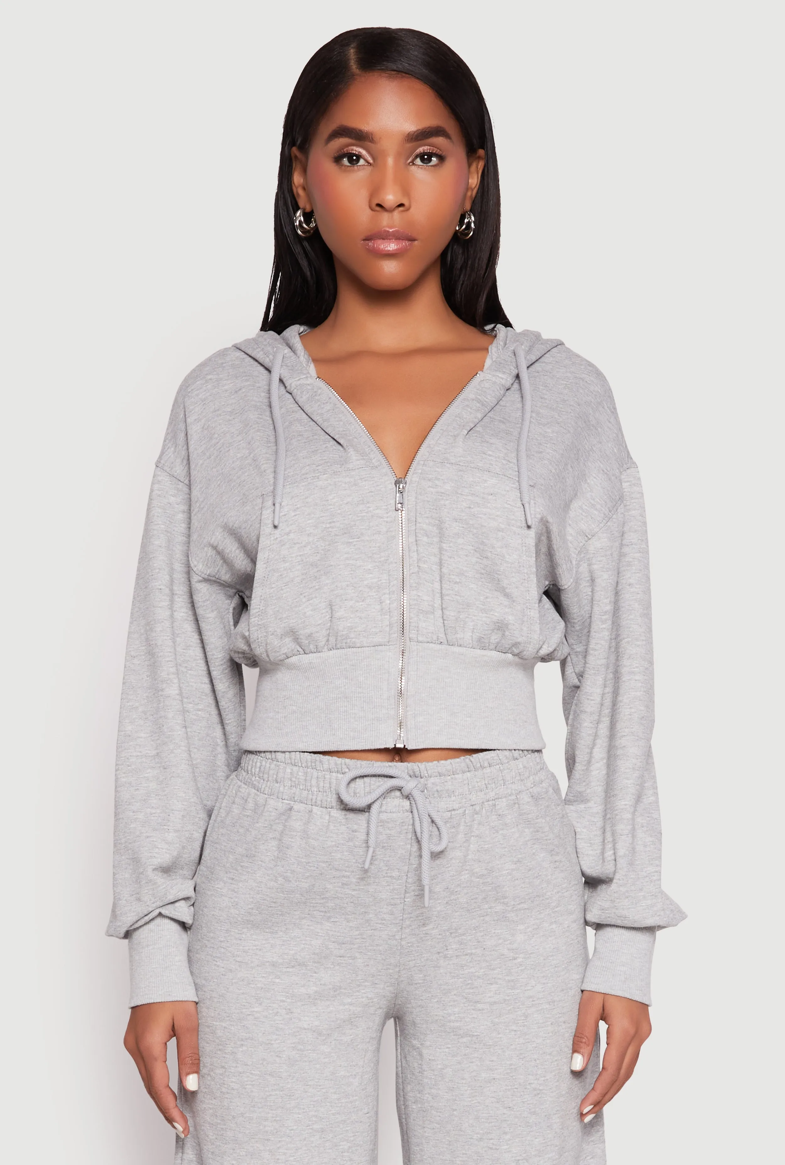 Iris Fleece Zip Front Cropped Hoodie sold by Rainbow