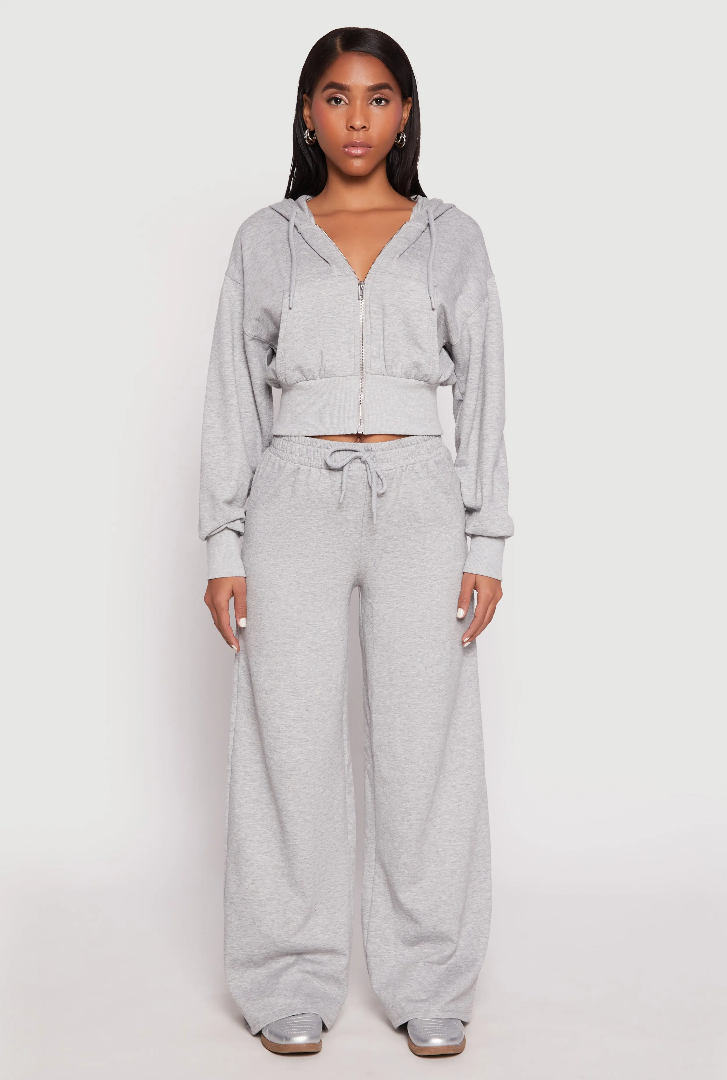 Iris Fleece Zip Front Cropped Hoodie sold by Rainbow product image thumbnail 2