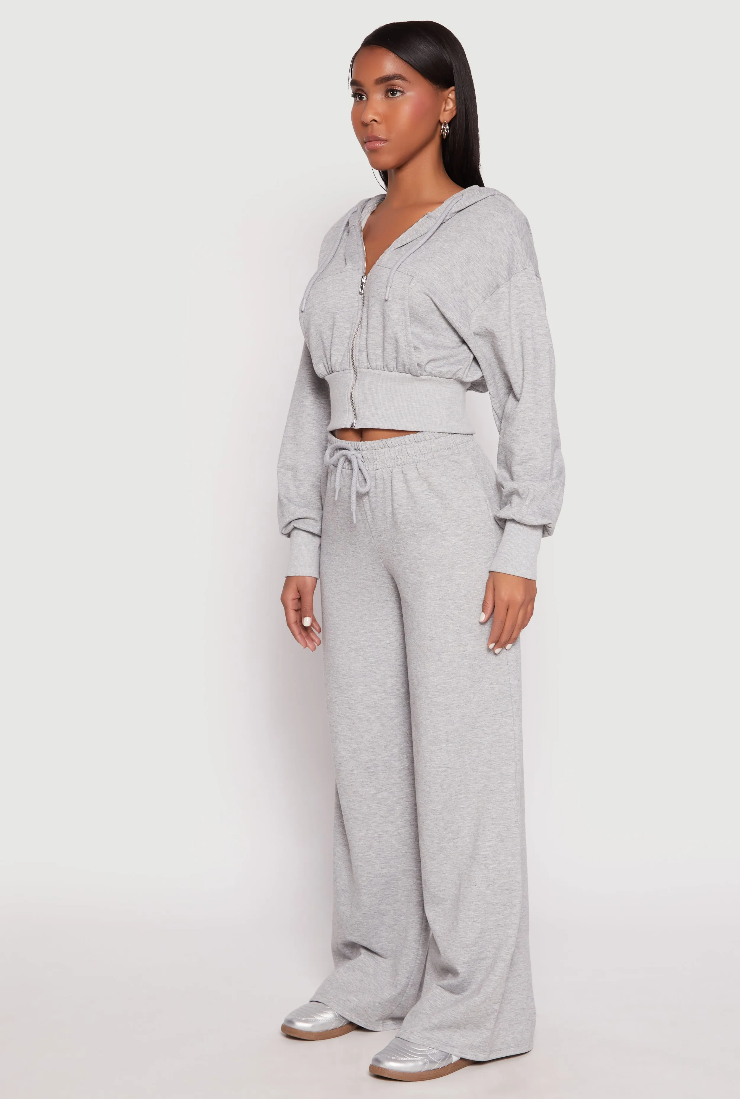 Iris Fleece Zip Front Cropped Hoodie sold by Rainbow product image thumbnail 3