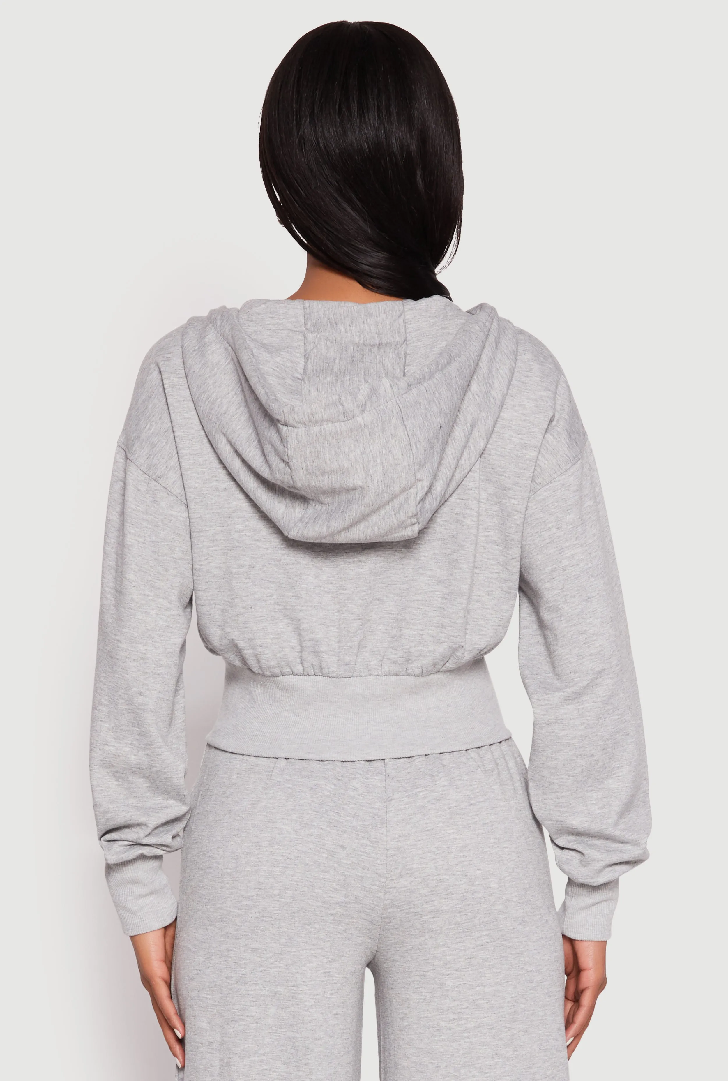 Iris Fleece Zip Front Cropped Hoodie sold by Rainbow product image thumbnail 5