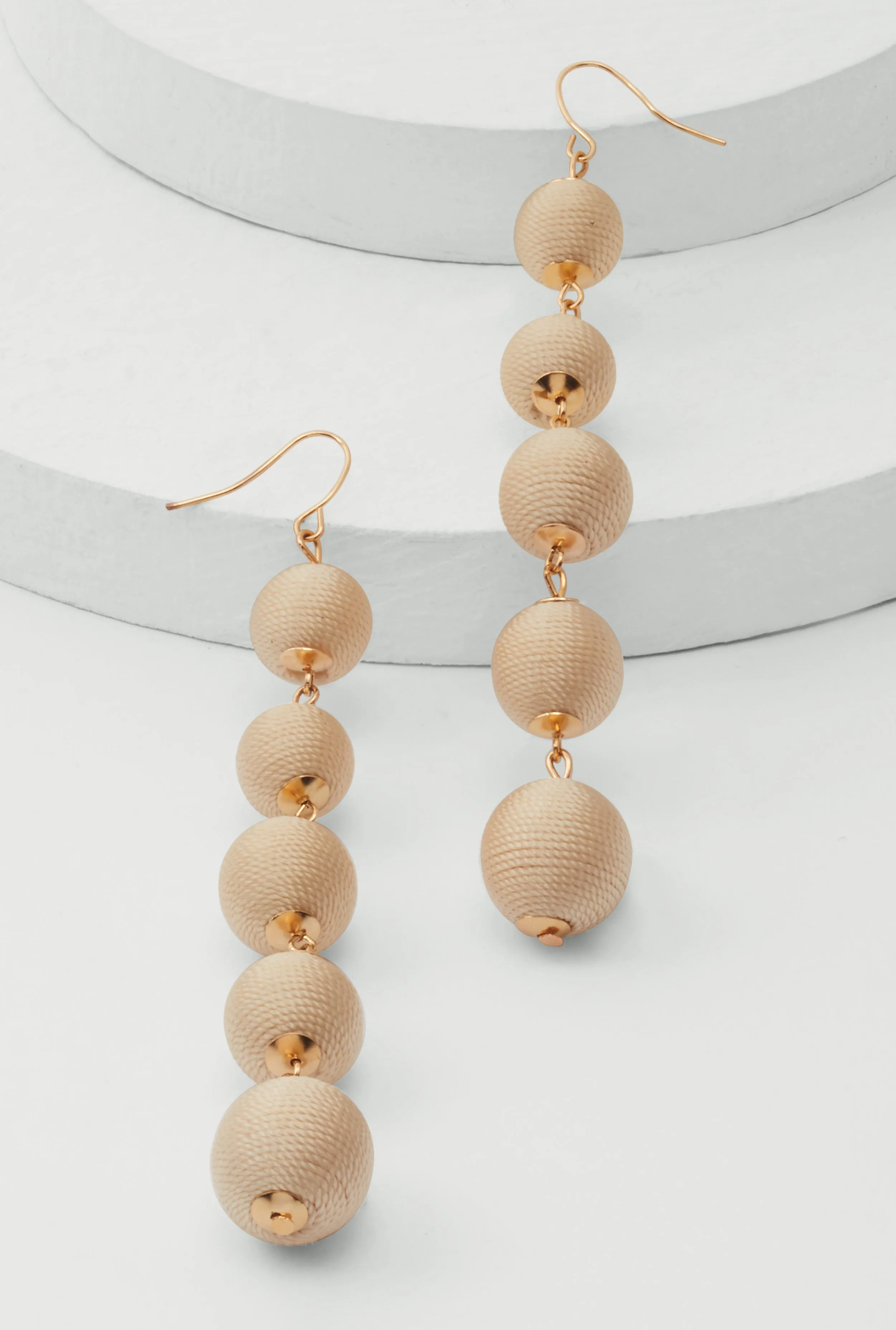 Thread Wrapped Ball Drop Earrings sold by Rainbow