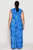 Plus Size Tie Dye Faux Wrap Tie Waist Jumpsuit sold by Rainbow