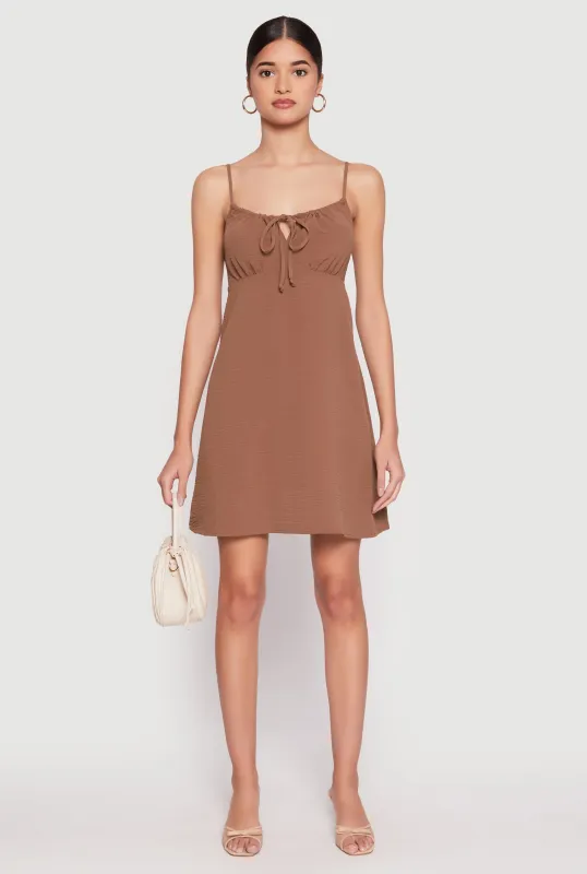 Tie Front Keyhole Cami Dress sold by Rainbow