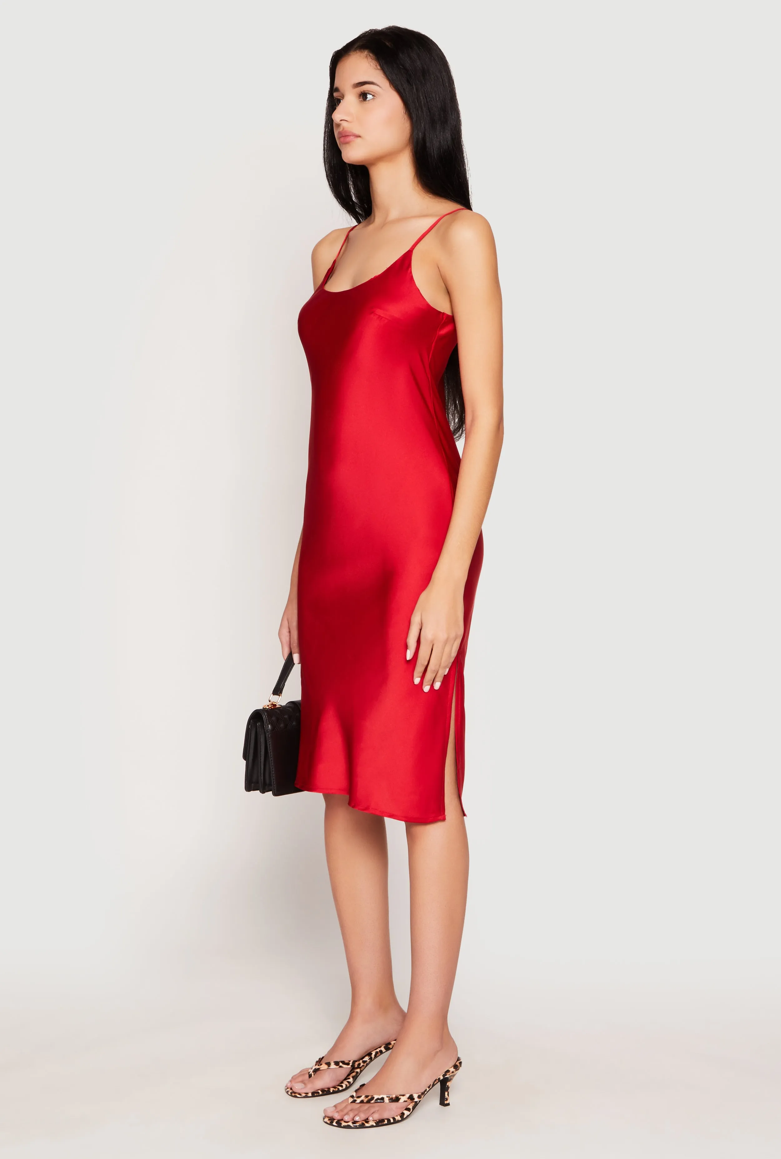 Satin Side Slit Cami Slip Dress sold by Rainbow product image thumbnail 2