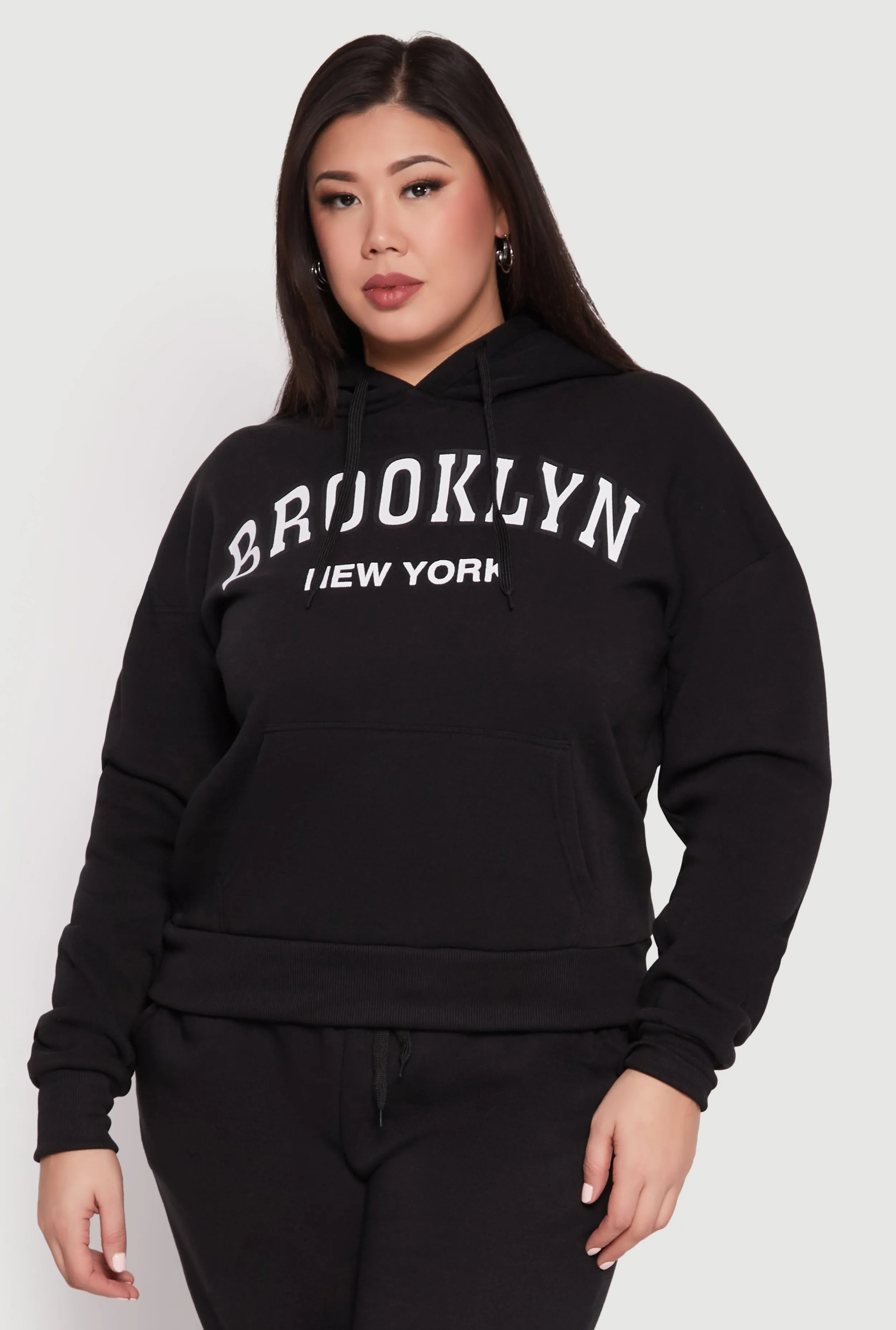 Plus Size Fleece Brooklyn Pullover Hoodie sold by Rainbow