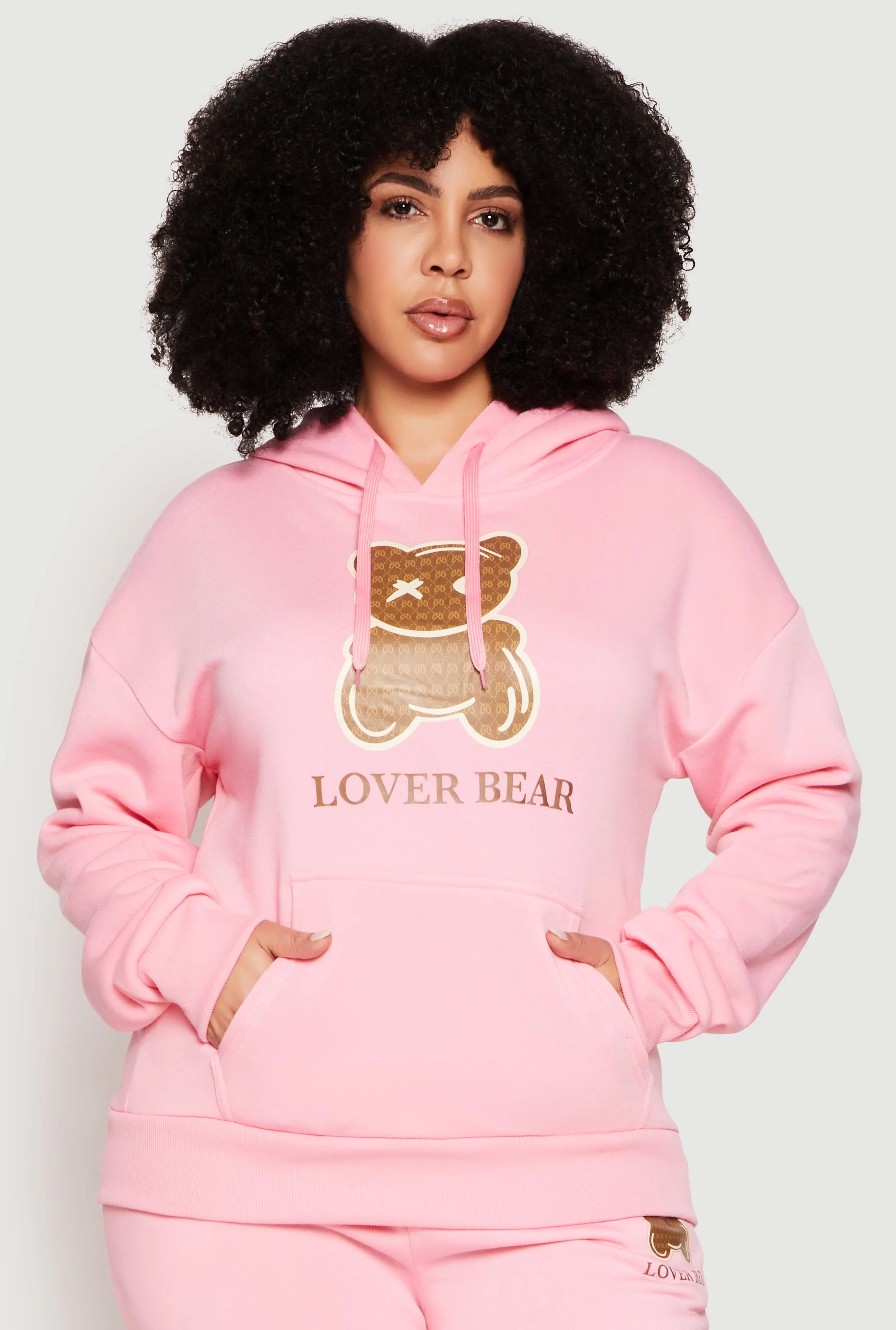 Plus Size Lover Bear Hooded Sweatshirt sold by Rainbow product image thumbnail 2