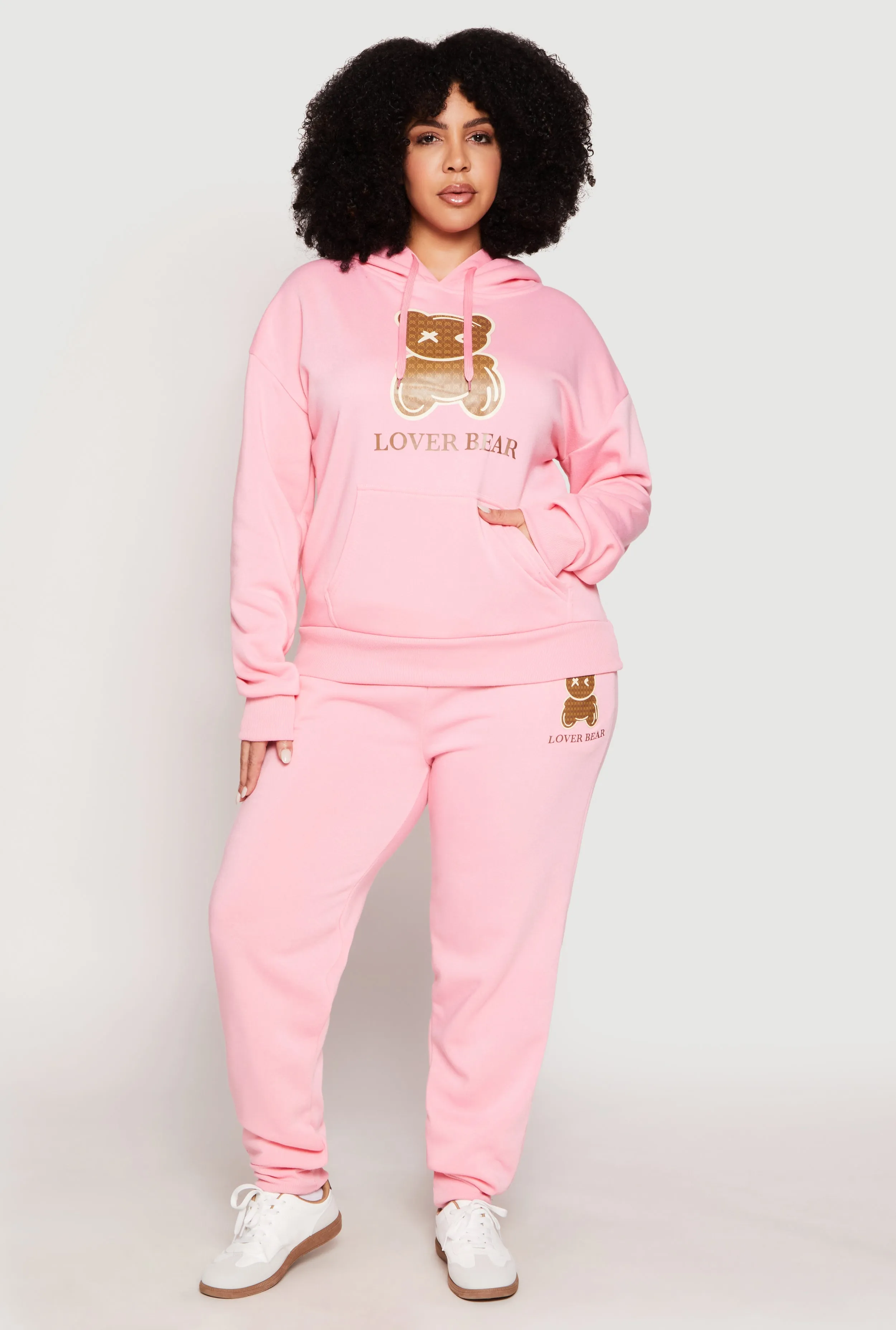 Plus Size Lover Bear Hooded Sweatshirt sold by Rainbow