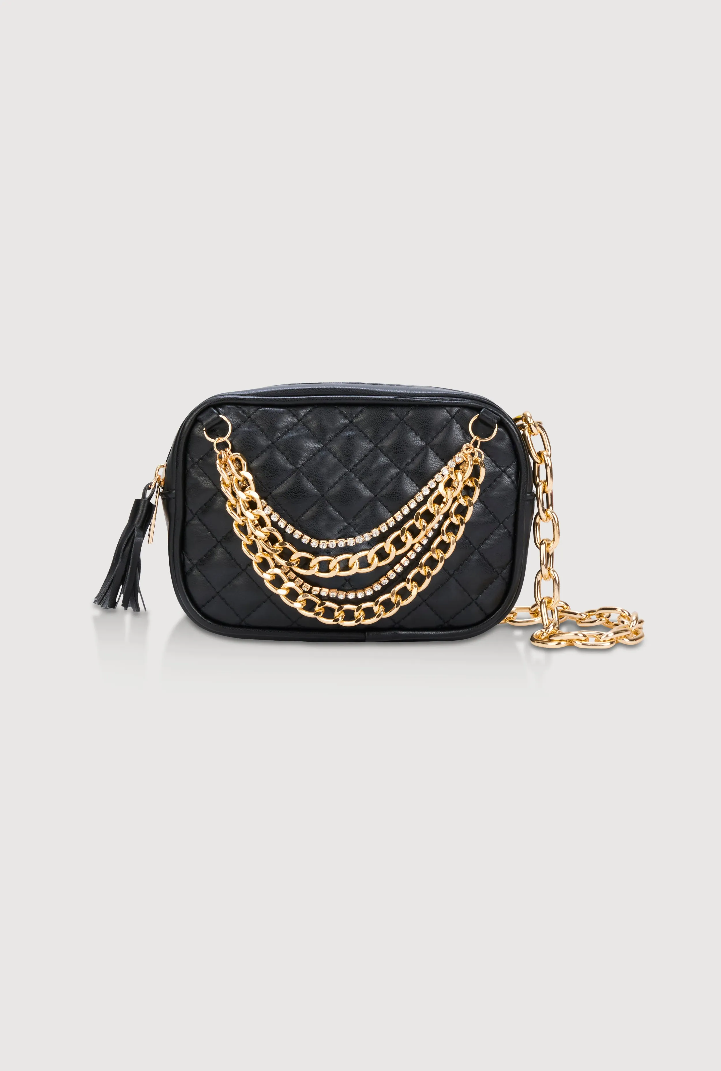 Faux Leather Quilted Layered Chain Belt Bag sold by Rainbow
