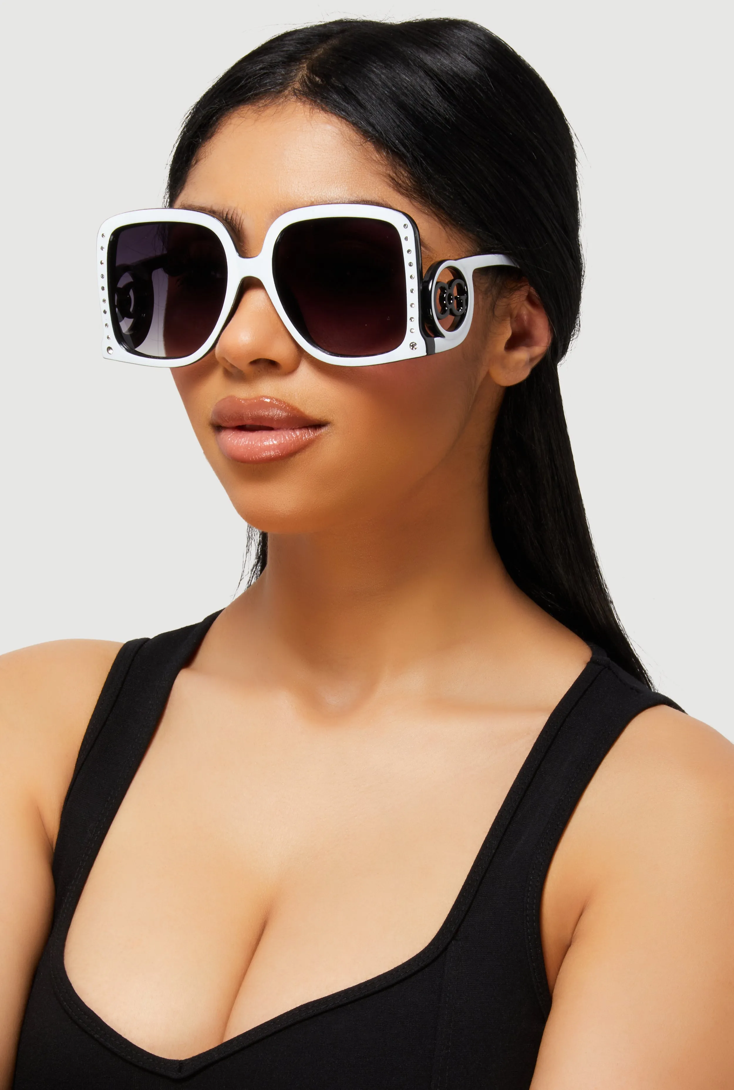 Oversized Rhinestone Detail Ombre Sunglasses sold by Rainbow product image thumbnail 2