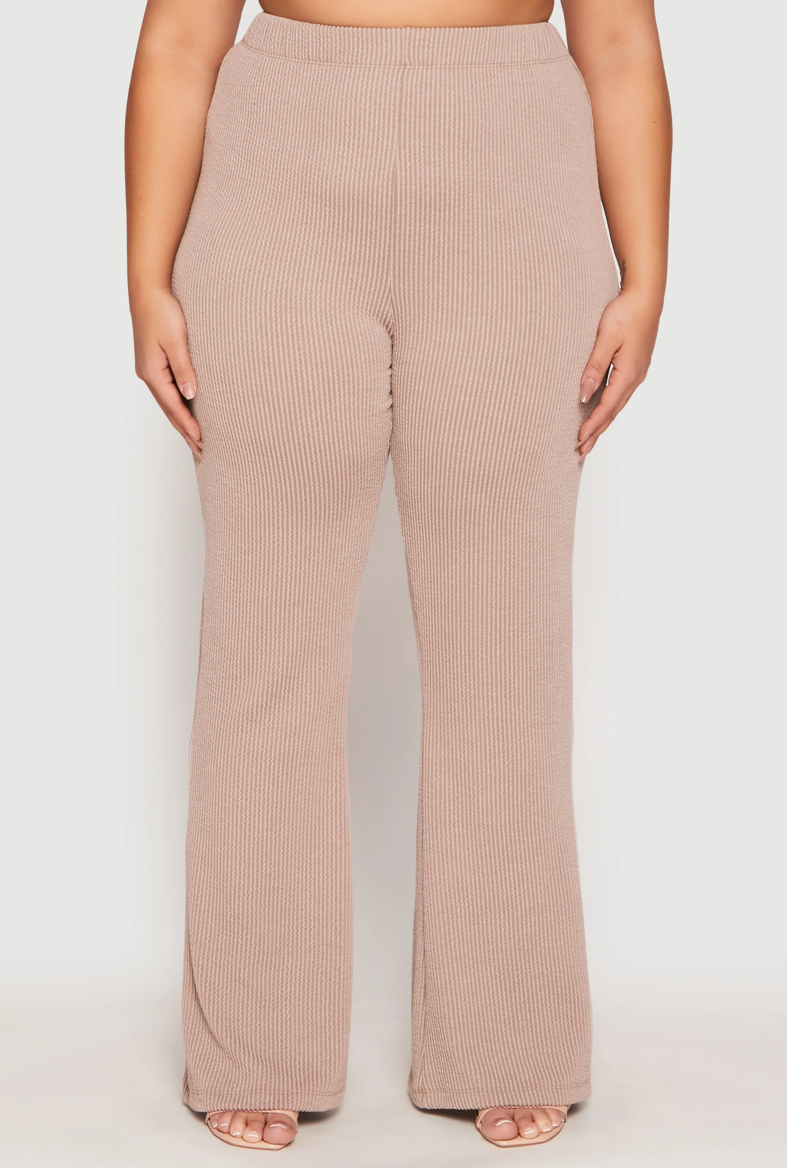 Plus Size Ribbed Knit High Waist Flare Pants sold by Rainbow product image thumbnail 2