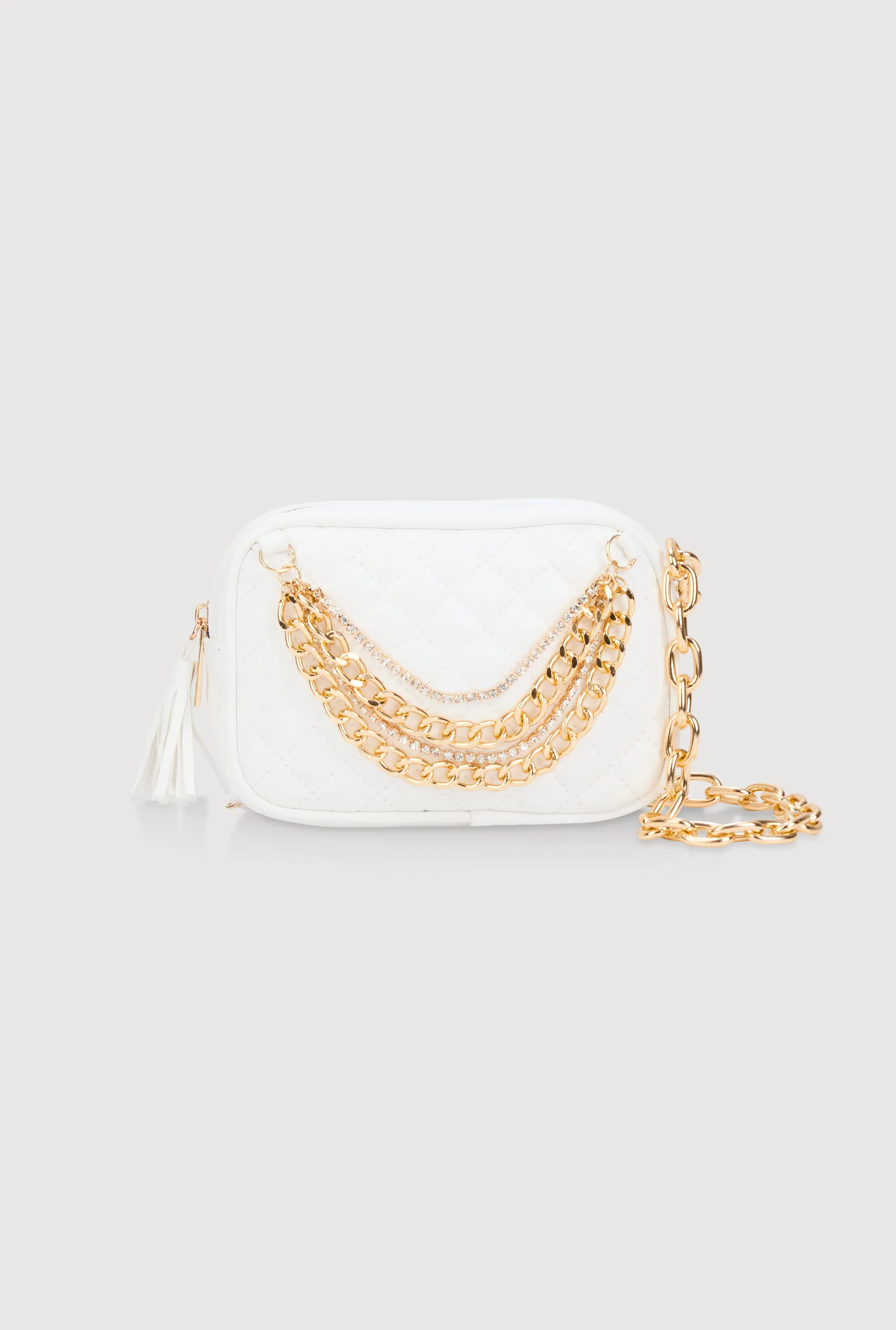 Faux Leather Quilted Layered Chain Belt Bag sold by Rainbow