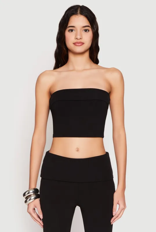 Haute Monde Fold Over Tube Top sold by Rainbow