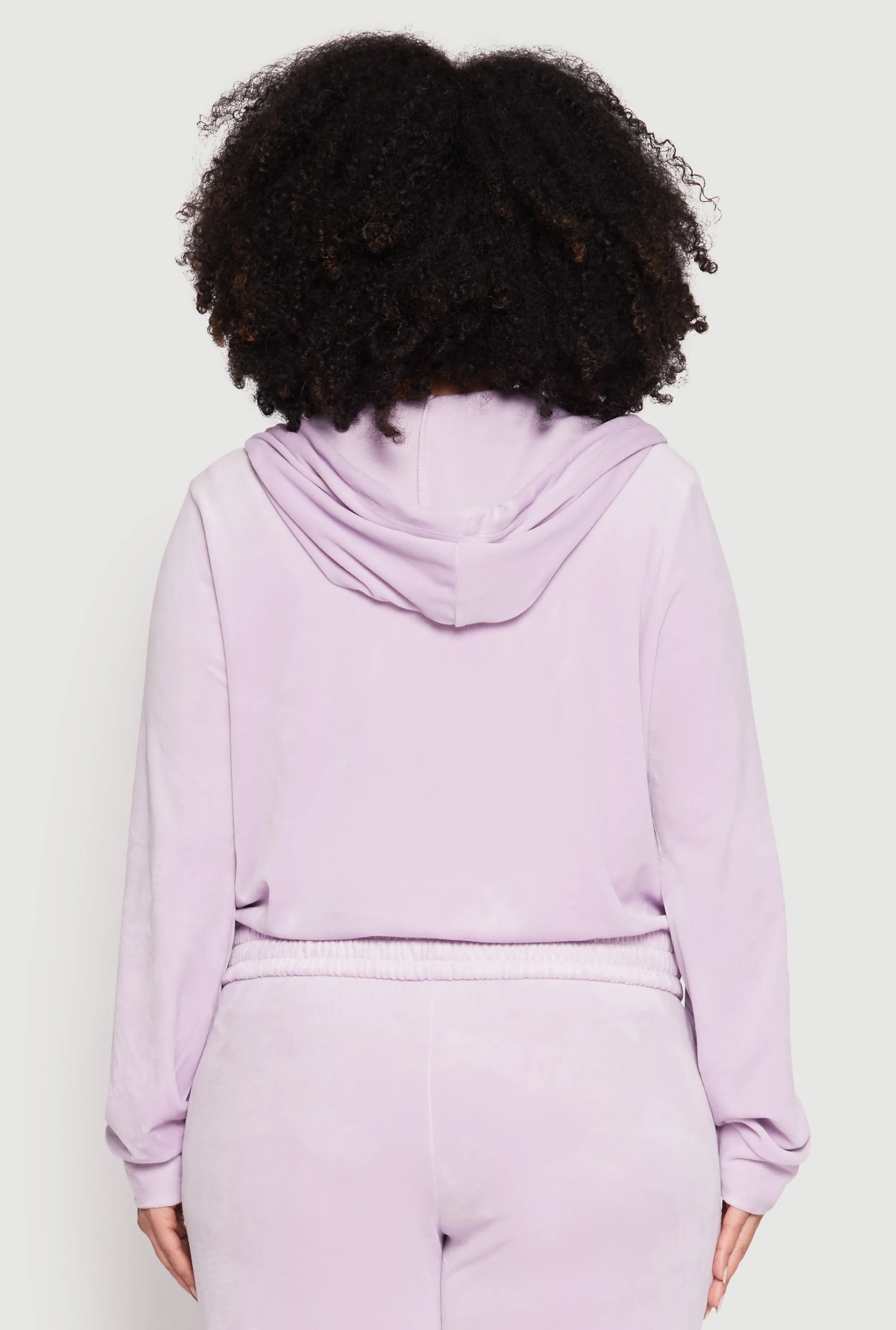 Plus Size Iris Velour Cropped Hooded Sweatshirt sold by Rainbow product image thumbnail 5