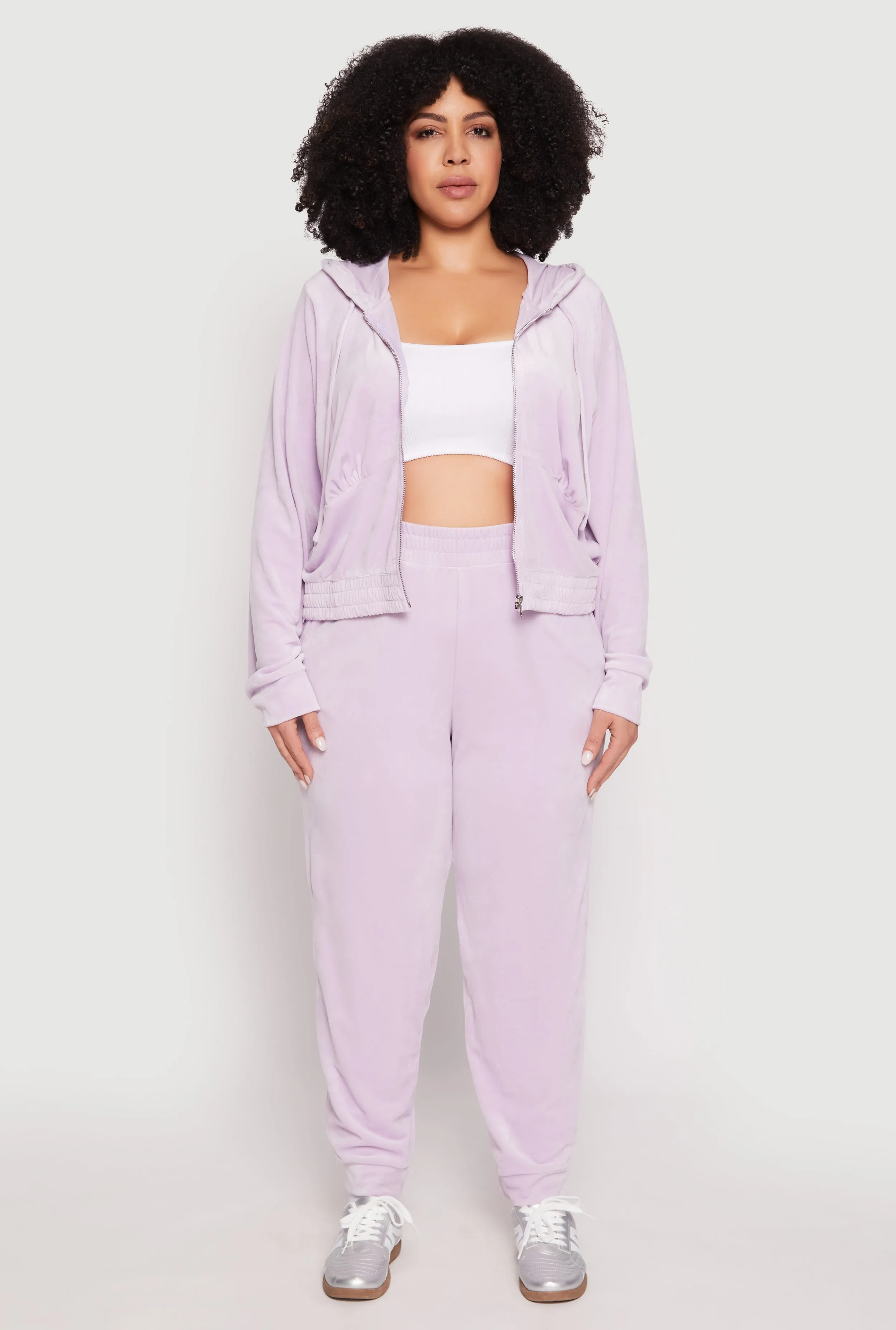 Plus Size Iris Velour Cropped Hooded Sweatshirt sold by Rainbow product image thumbnail 2