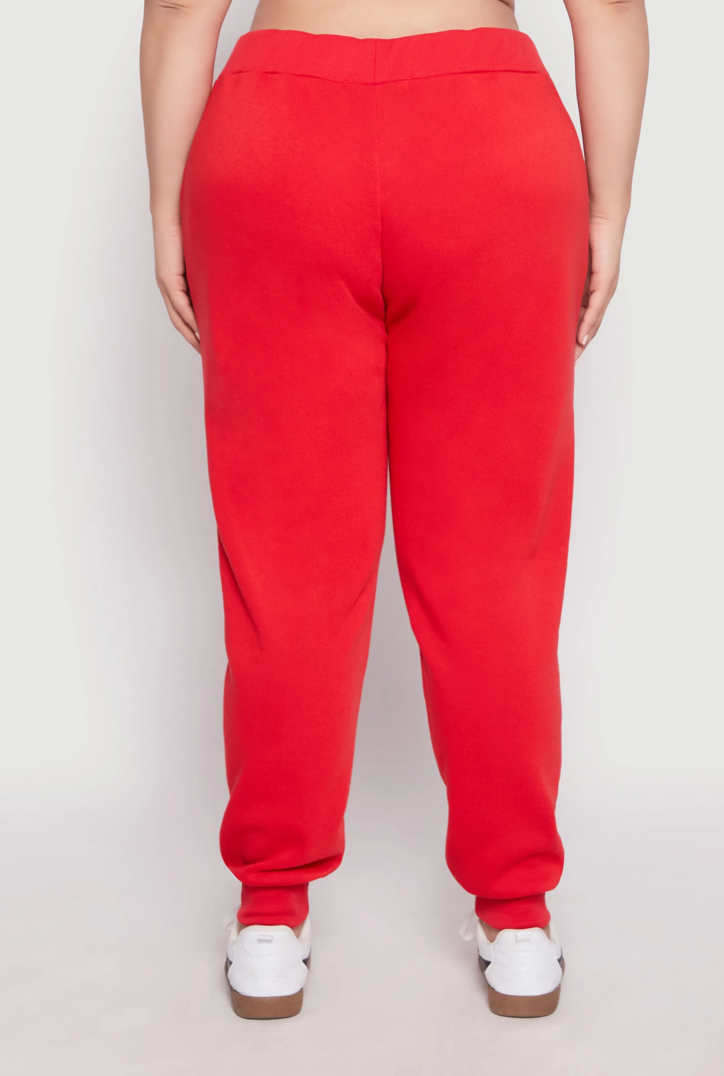 Plus Size Fleece High Waisted Drawstring Joggers sold by Rainbow product image thumbnail 3