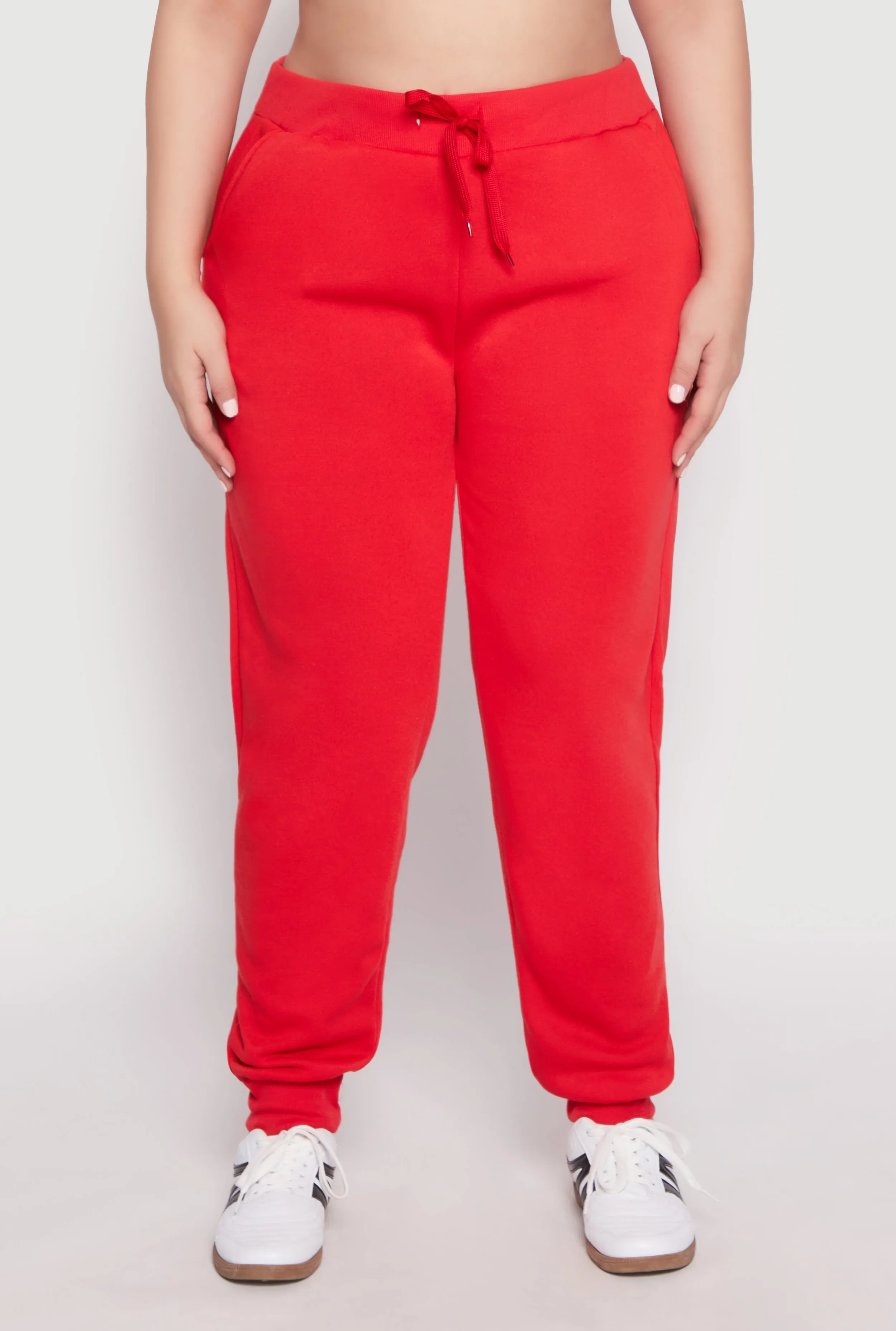 Plus Size Fleece High Waisted Drawstring Joggers sold by Rainbow product image thumbnail 2