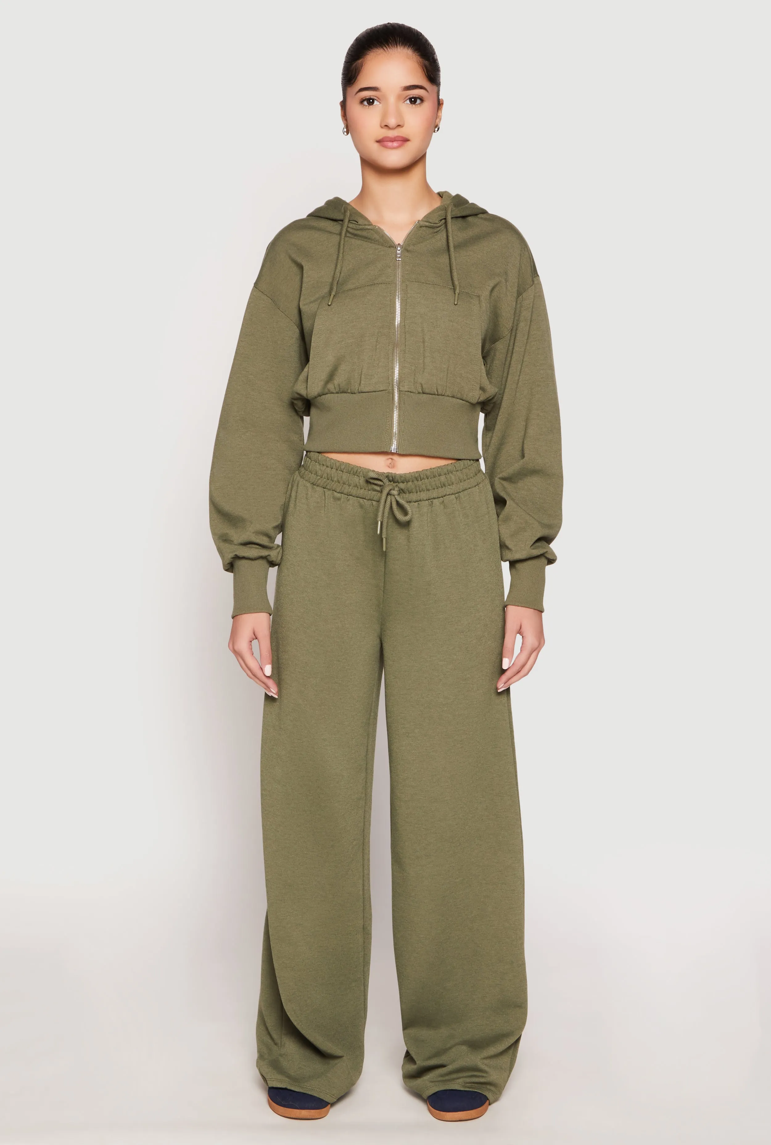 Iris Fleece Zip Front Cropped Hoodie sold by Rainbow product image thumbnail 2