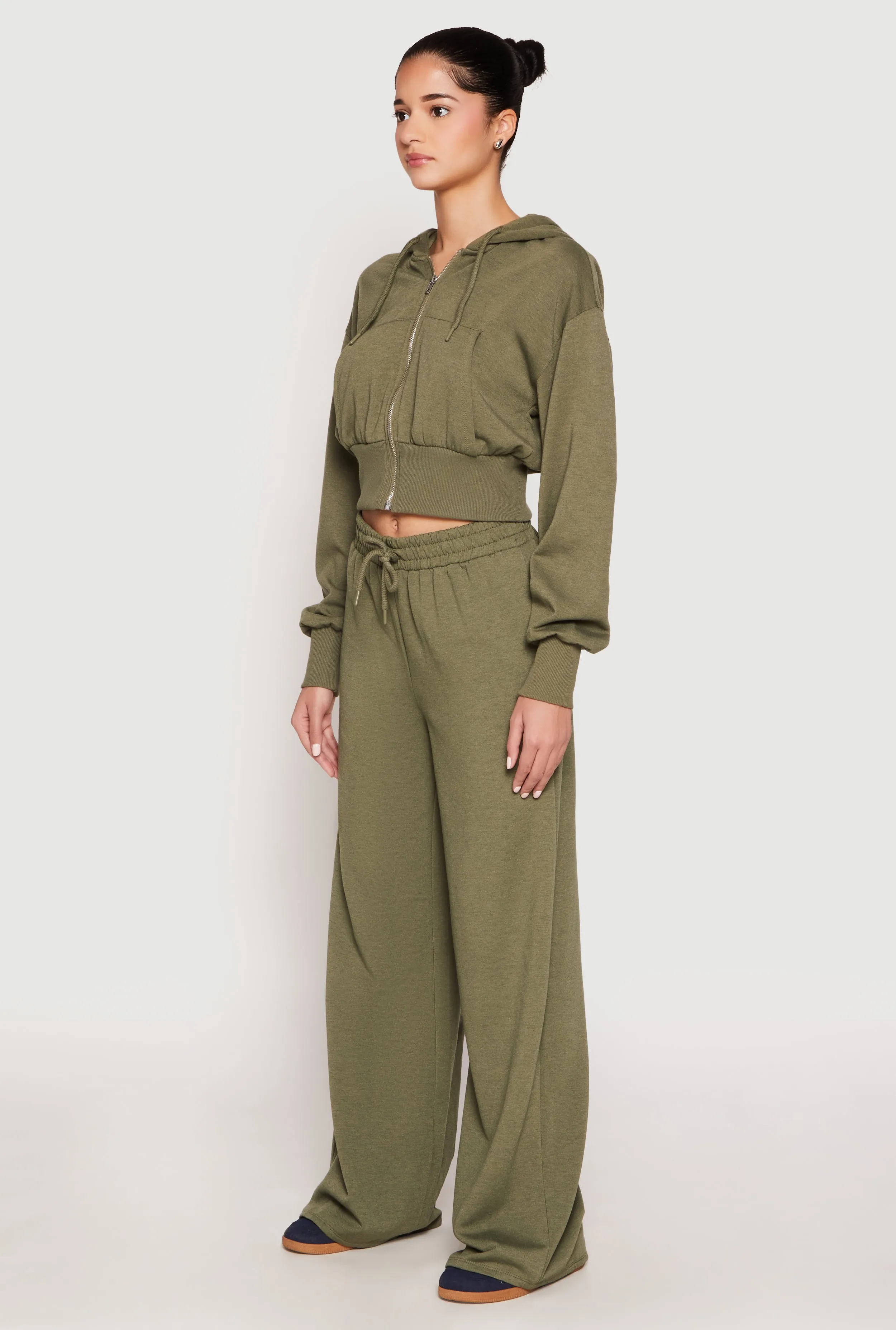 Iris Fleece Zip Front Cropped Hoodie sold by Rainbow product image thumbnail 3