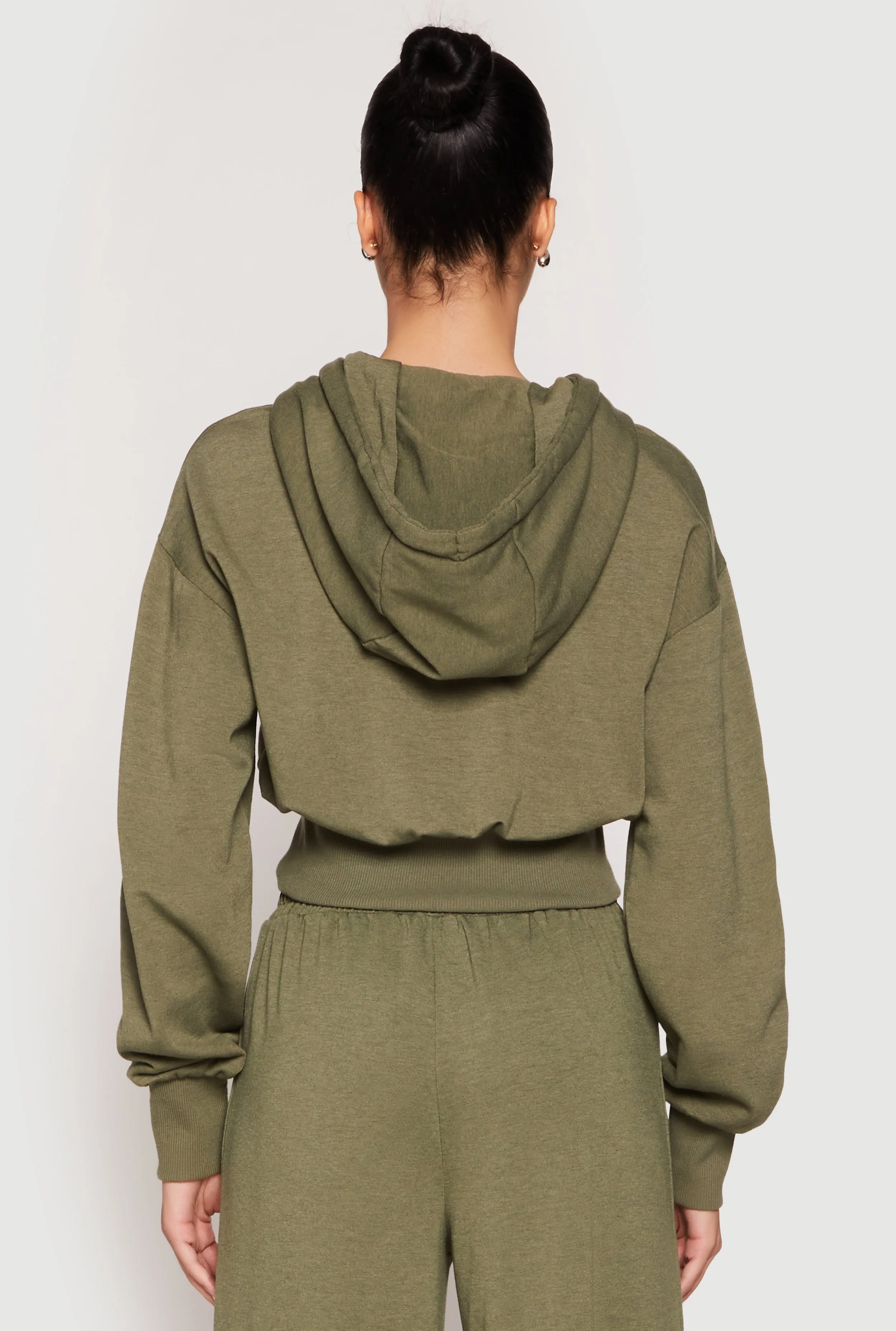 Iris Fleece Zip Front Cropped Hoodie sold by Rainbow product image thumbnail 5