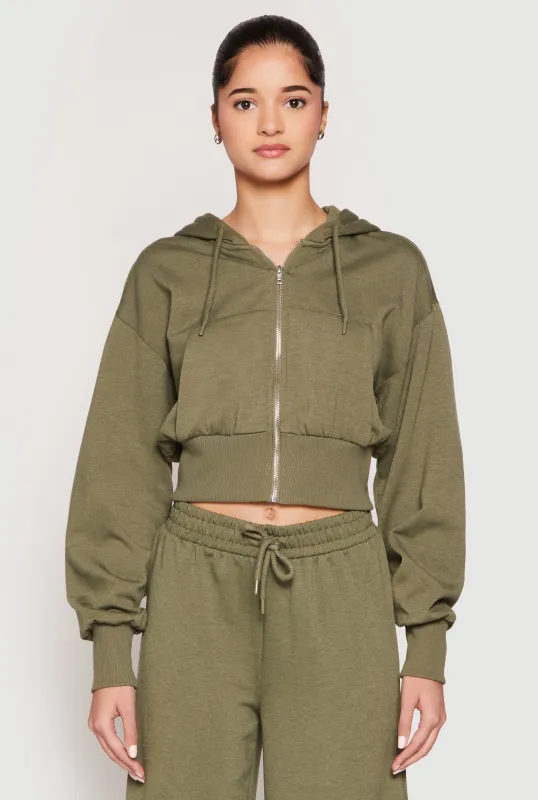 Iris Fleece Zip Front Cropped Hoodie sold by Rainbow