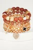 Rhinestone Charm Stretch Bracelets Set of 5 sold by Rainbow