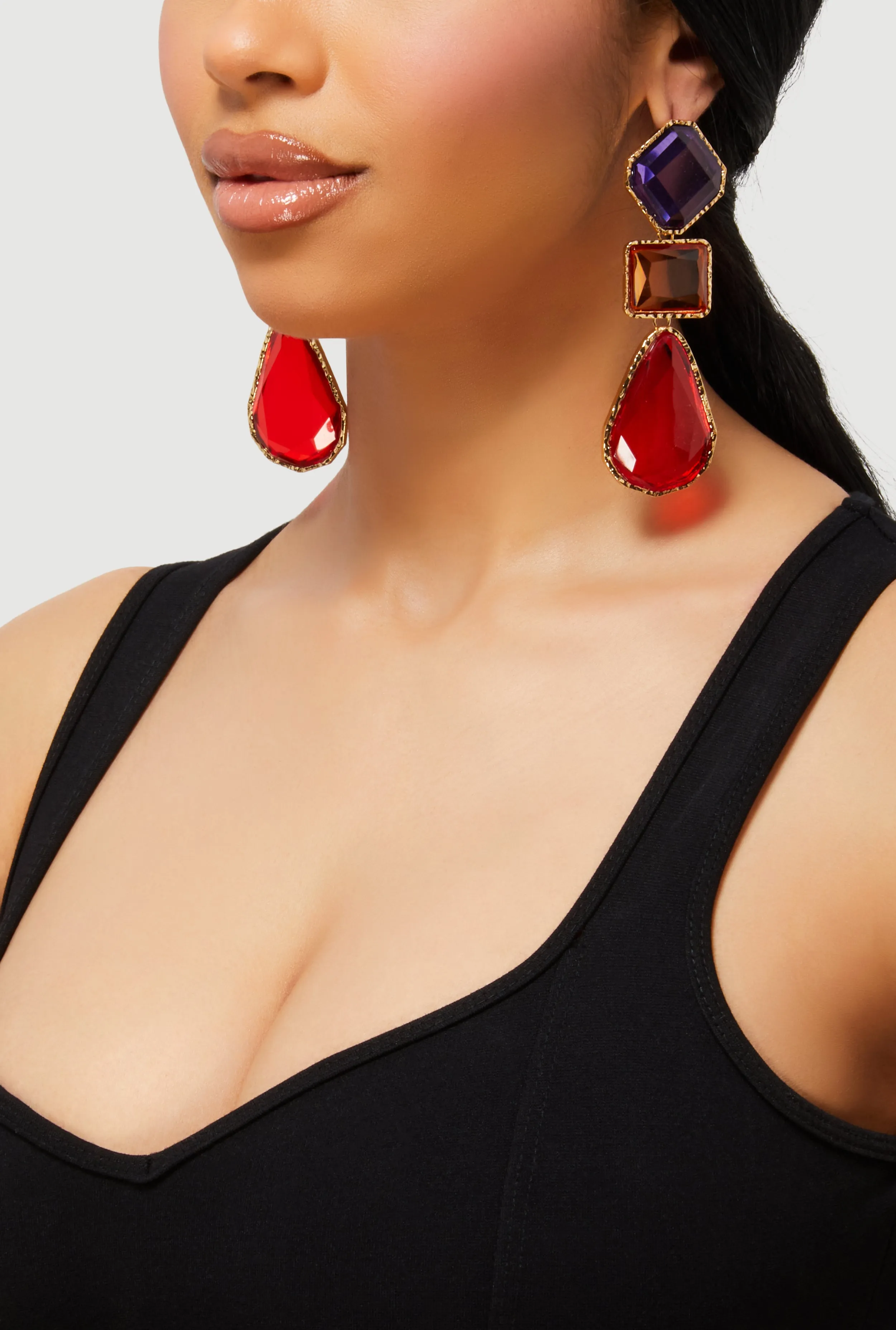 Multi Gemstone Drop Earrings sold by Rainbow product image thumbnail 2