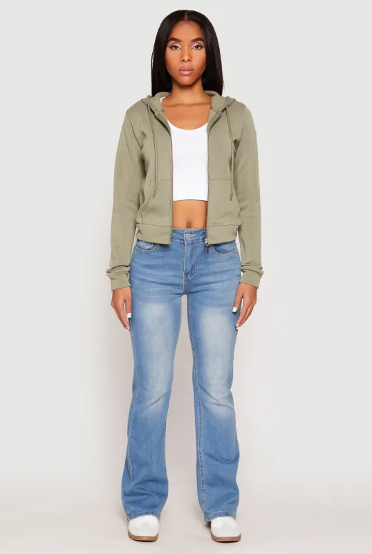 Fleece Zip Front Long Sleeve Hoodie sold by Rainbow
