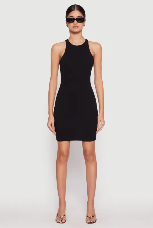 Crew Neck Mini Racerback Tank Dress sold by Rainbow