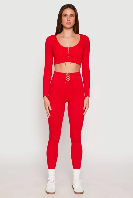 Seamless Lace Up Leggings sold by Rainbow