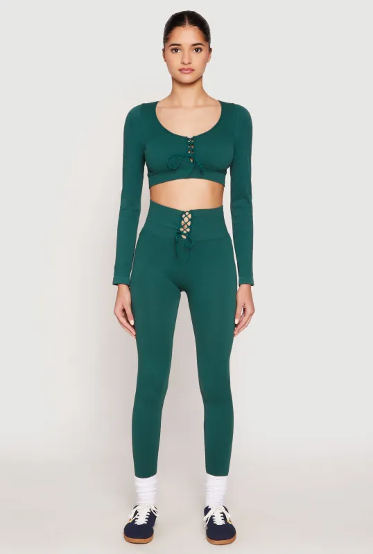 Seamless Lace Up Leggings sold by Rainbow